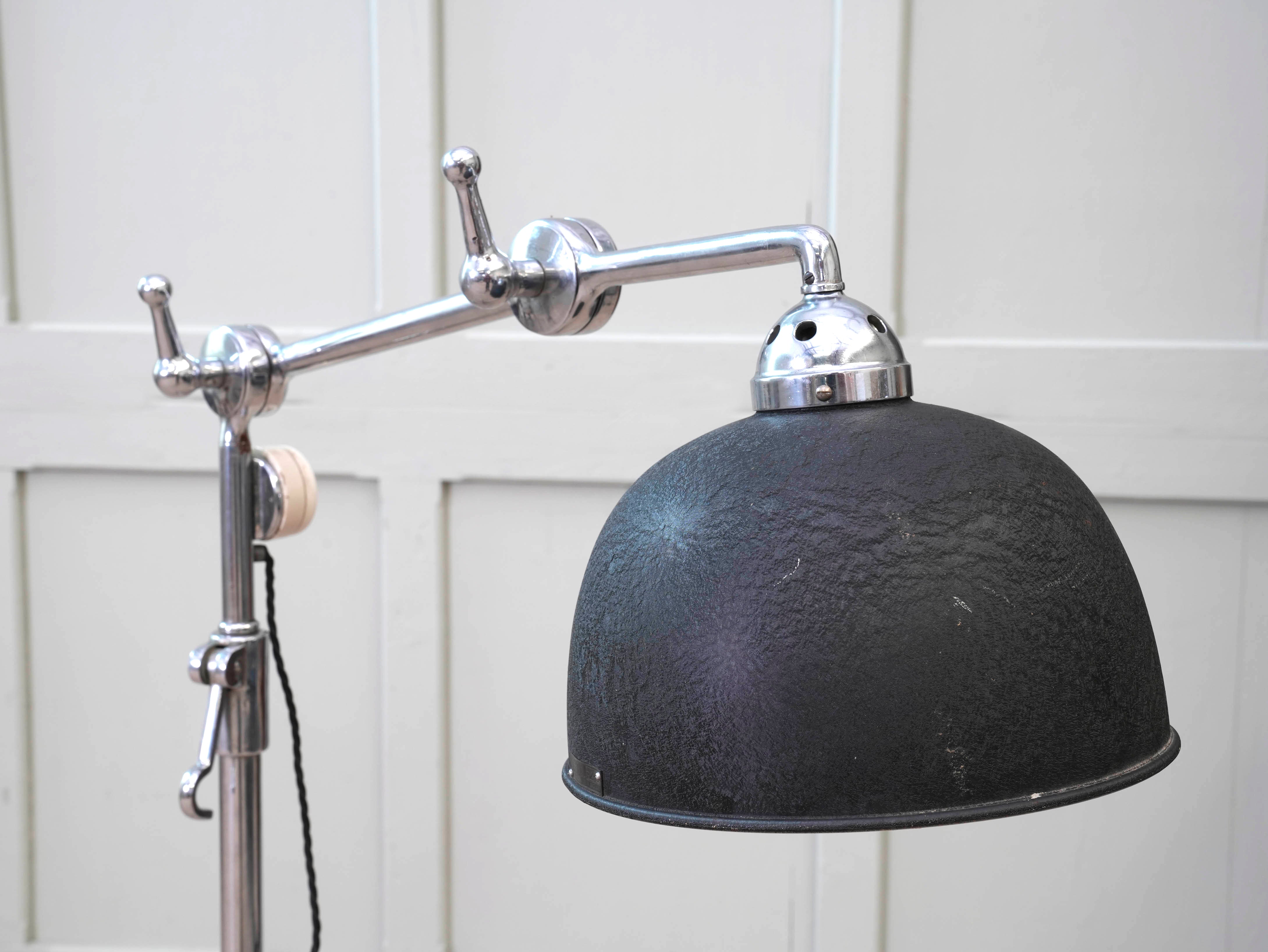 An Adjustable Nickel Plated Floor Lamp - Image 9