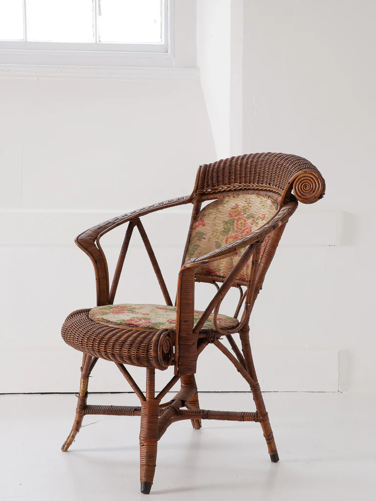 Scrolled Canework Open Armchair - Image 6