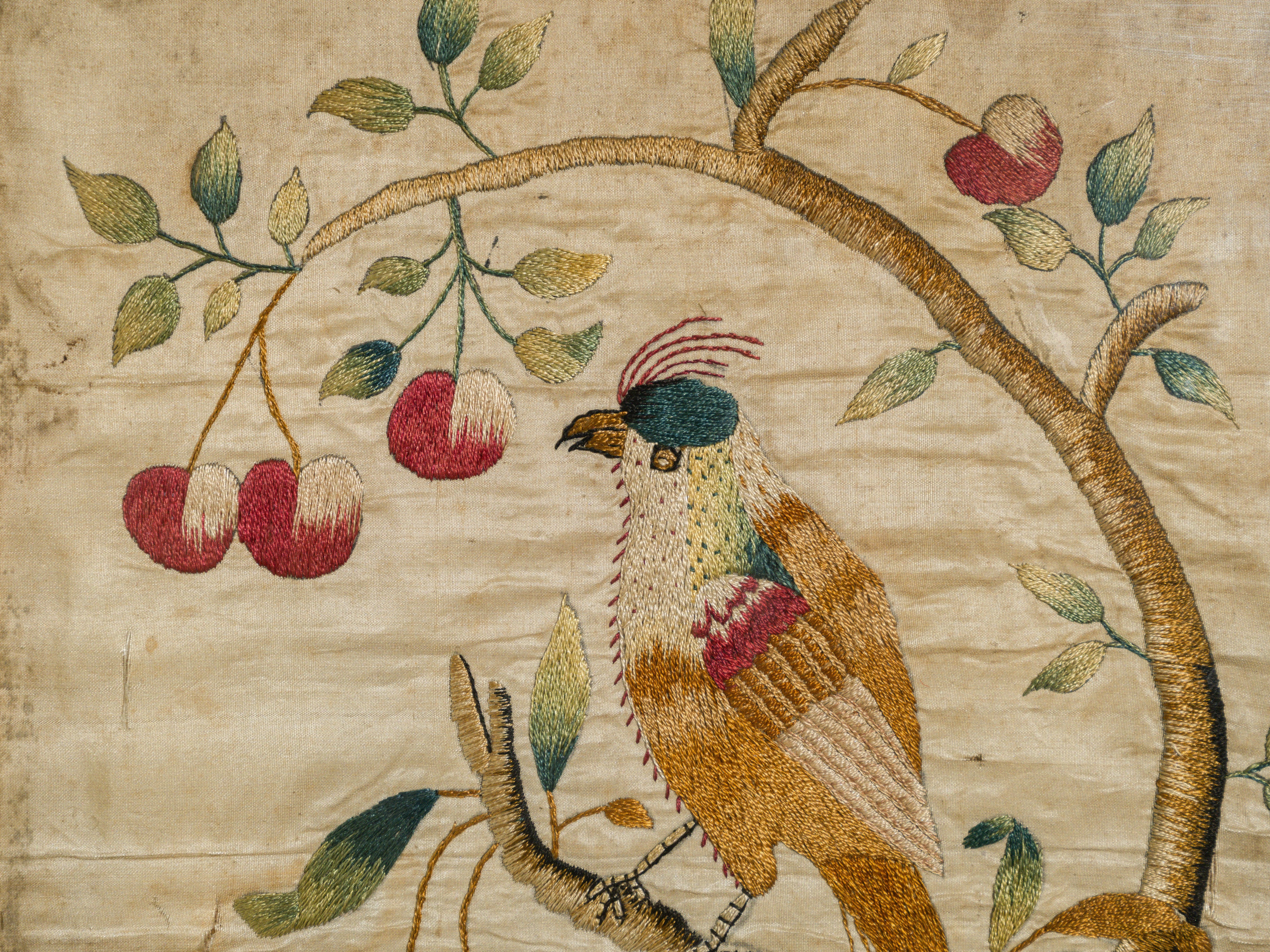An 18th Century Framed Exotic Bird Silkwork - Image 2