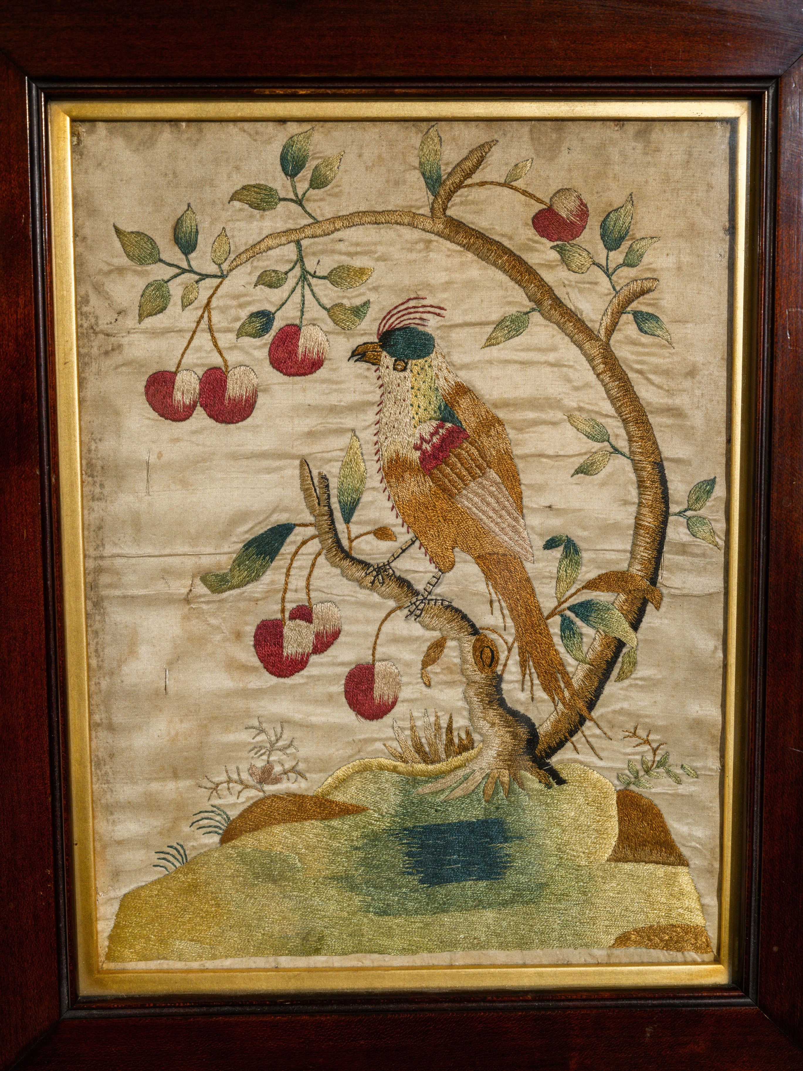 An 18th Century Framed Exotic Bird Silkwork - Image 6