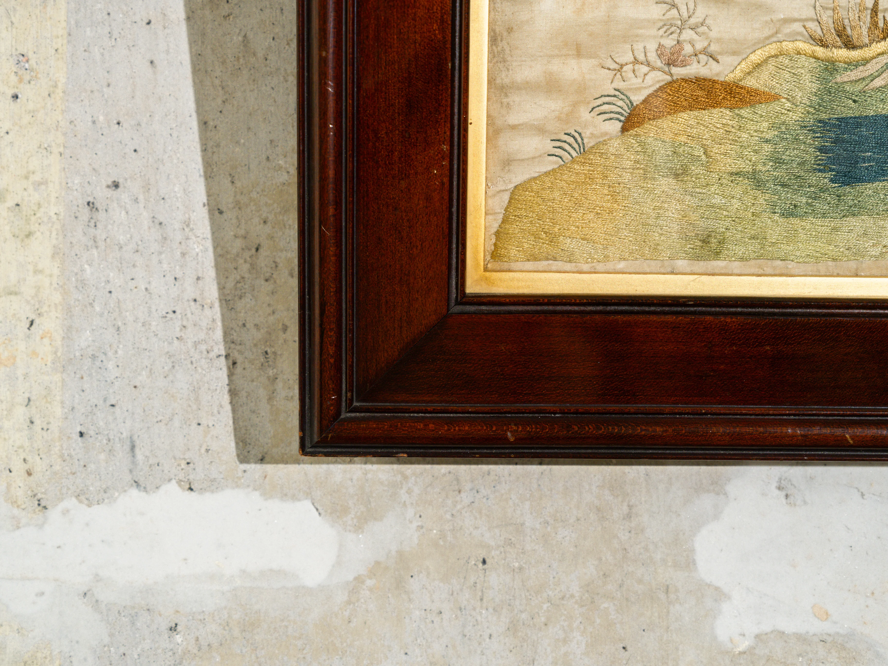 An 18th Century Framed Exotic Bird Silkwork - Image 9
