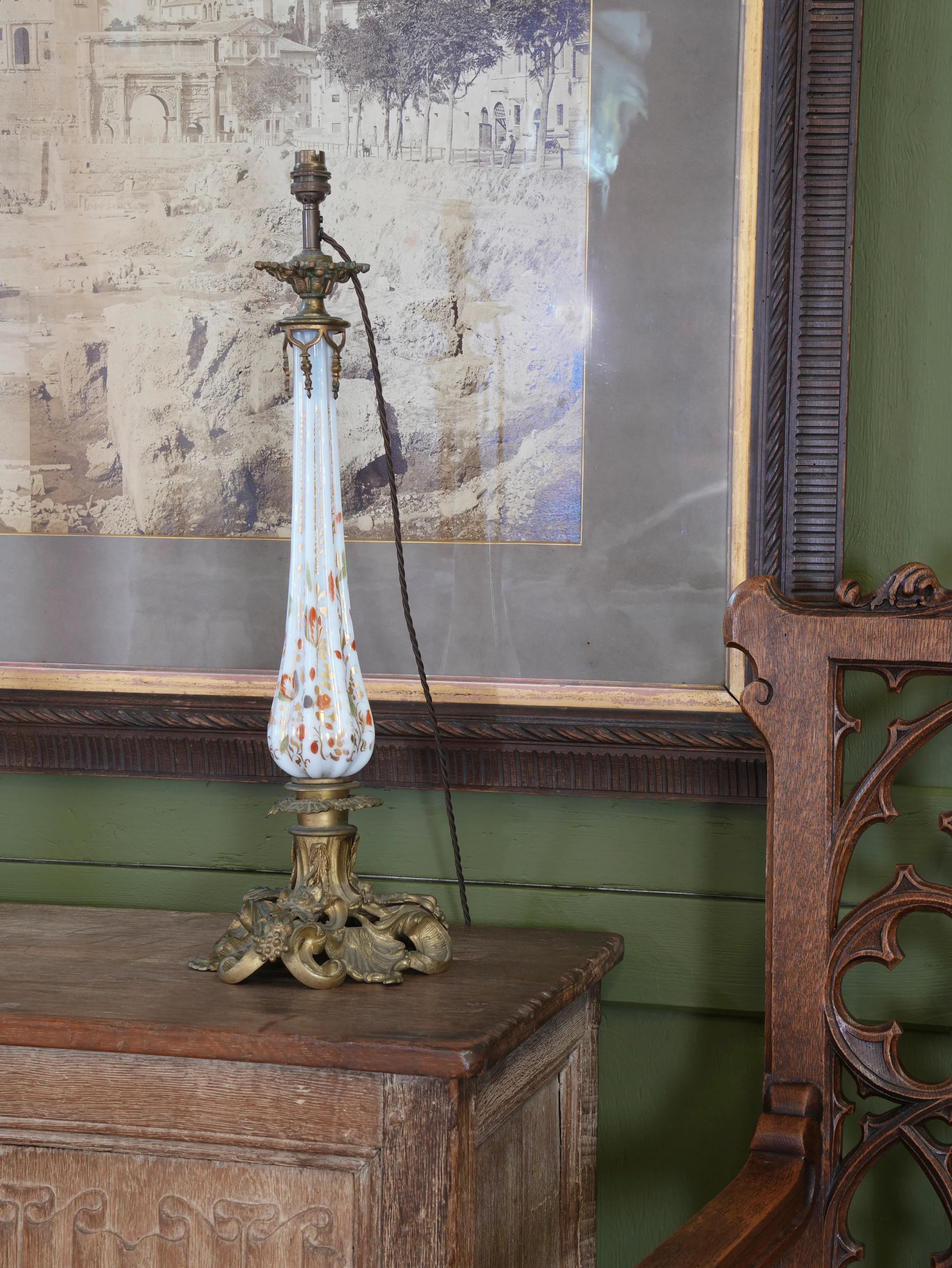A 19th Century Opaline Glass Table Lamp - Image 2