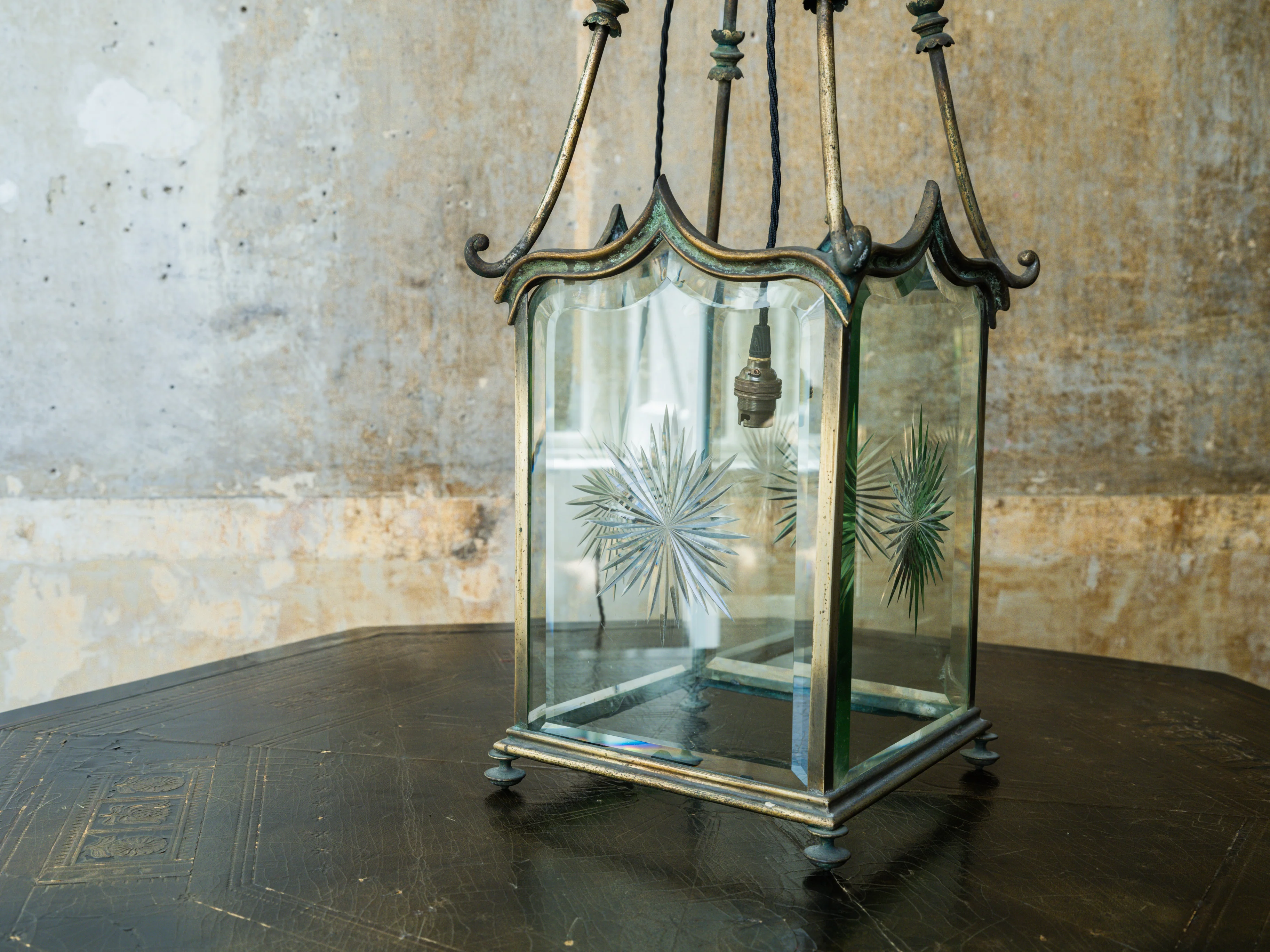 A Mid 19th Century Brass Hall Lantern - Image 2