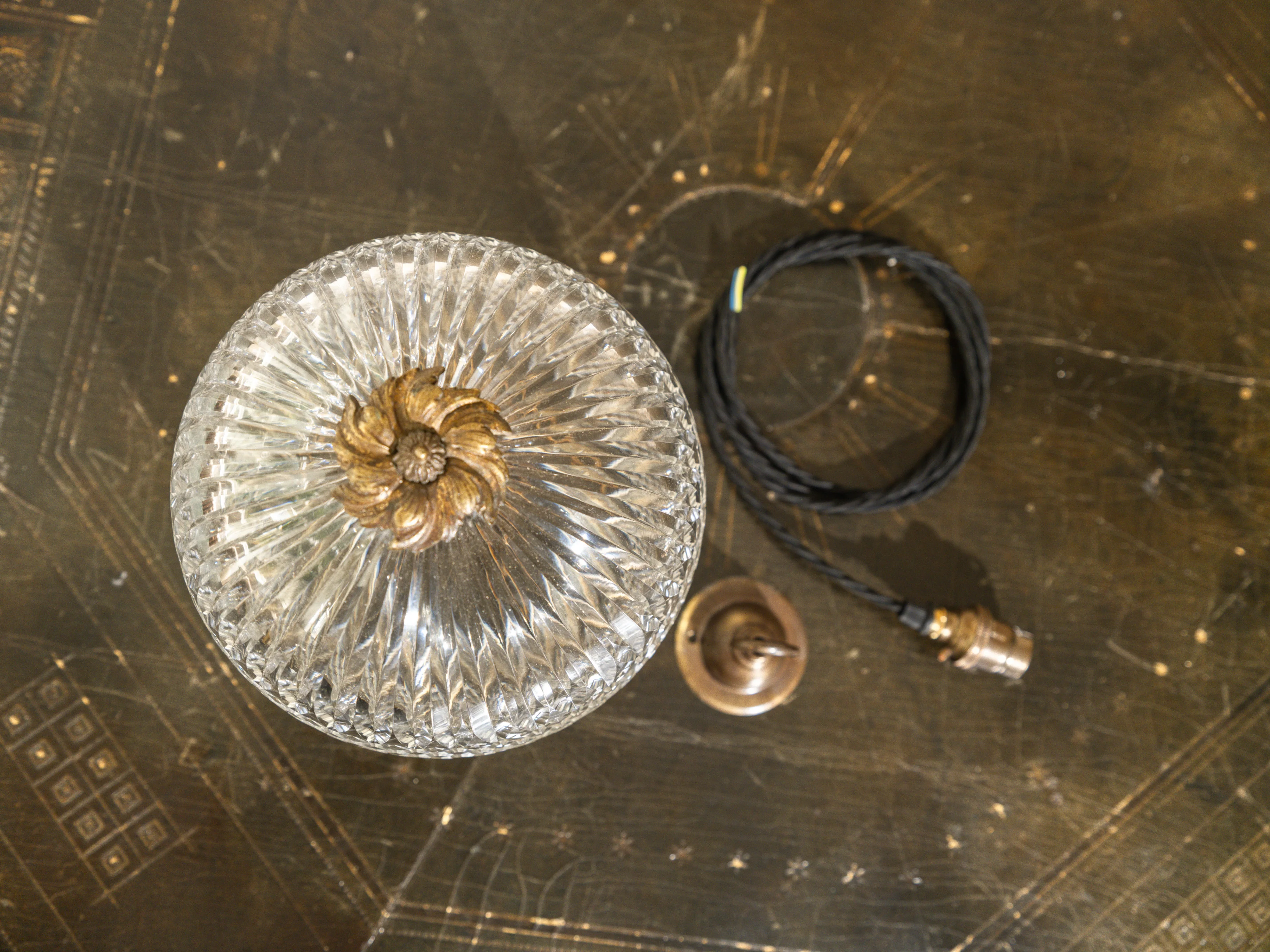 A Brilliant Cut "Bowl" Pendant Light - Image 7