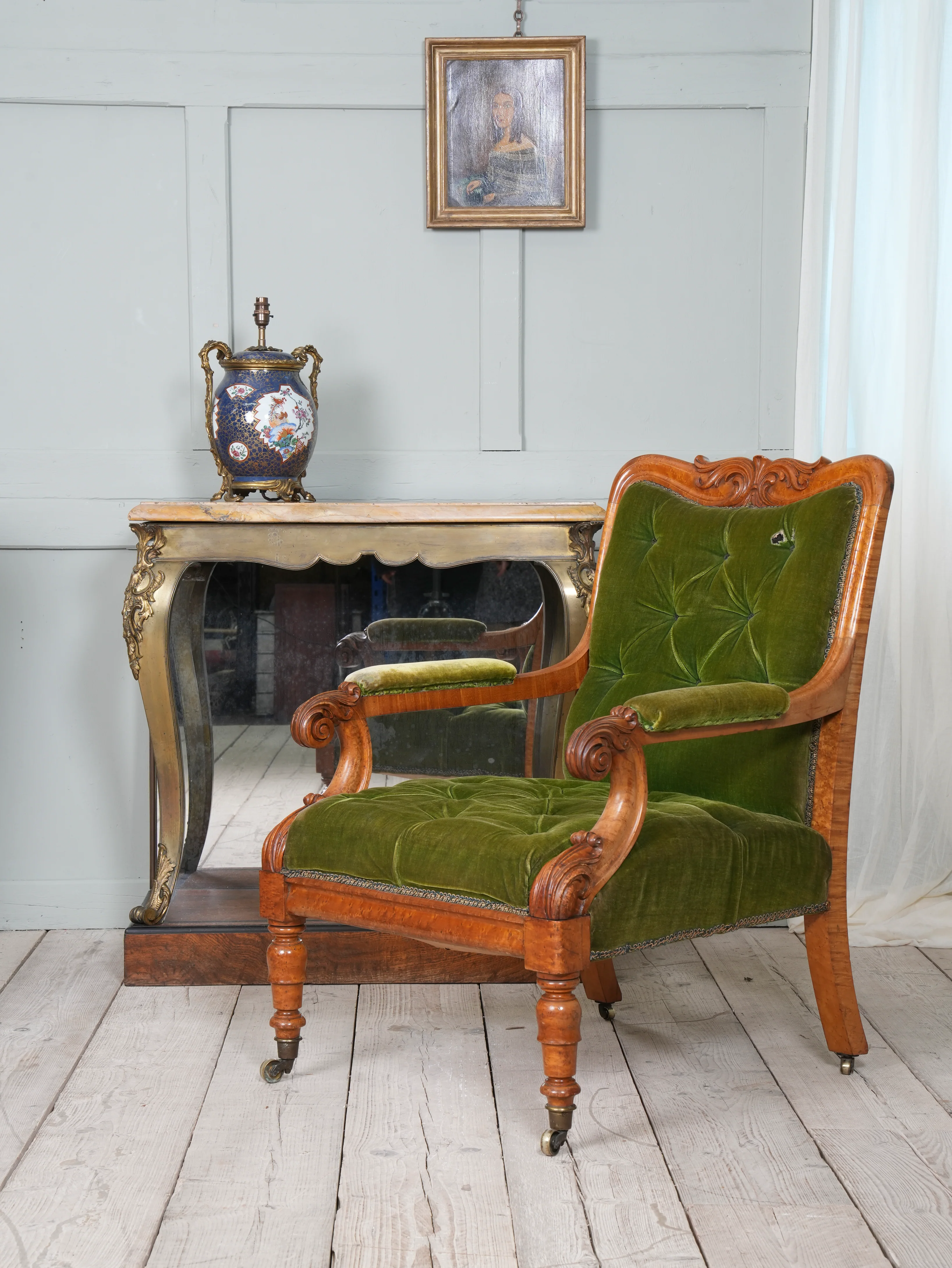 A William IV Birds Eye Maple Armchair - Image 3