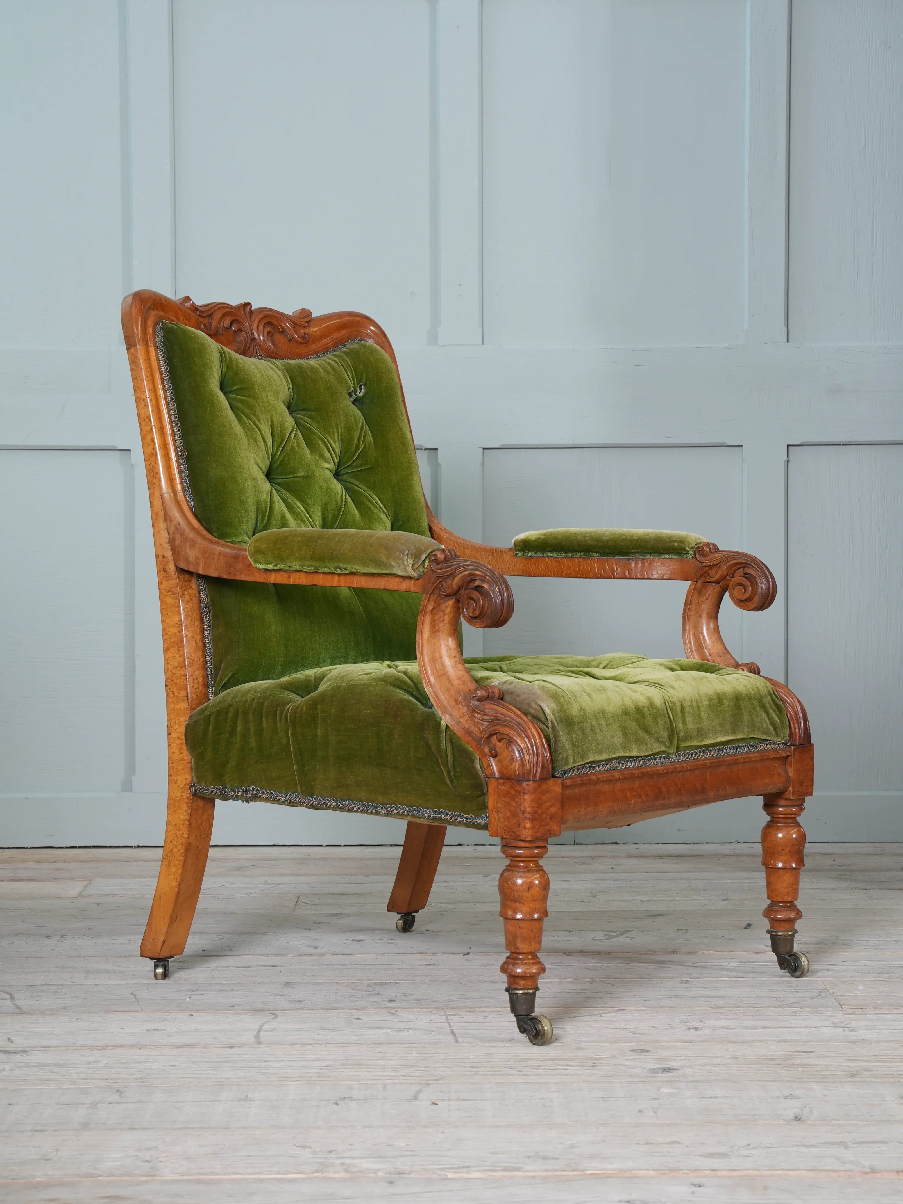 A William IV Birds Eye Maple Armchair - Image 4