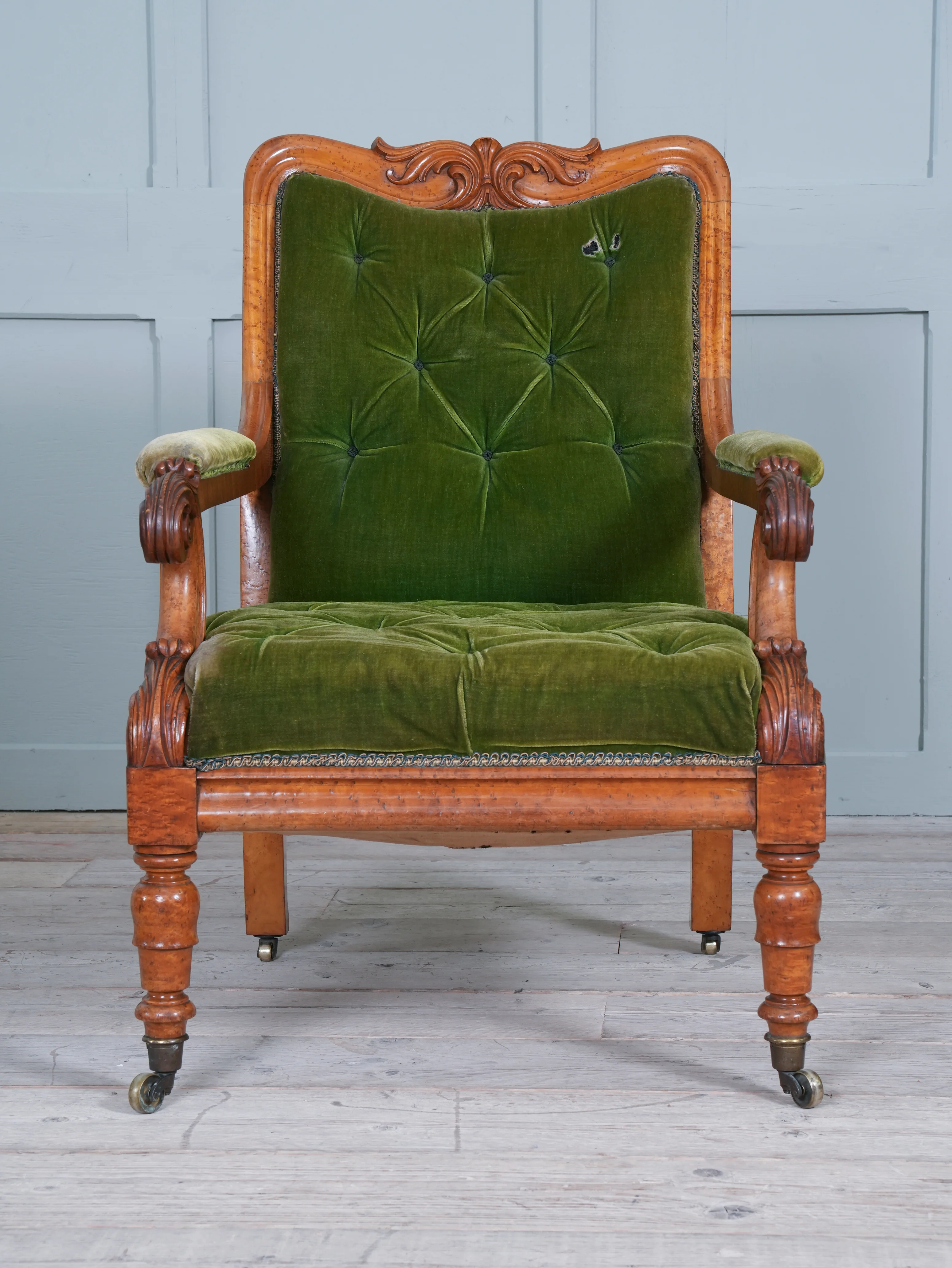 A William IV Birds Eye Maple Armchair - Image 5