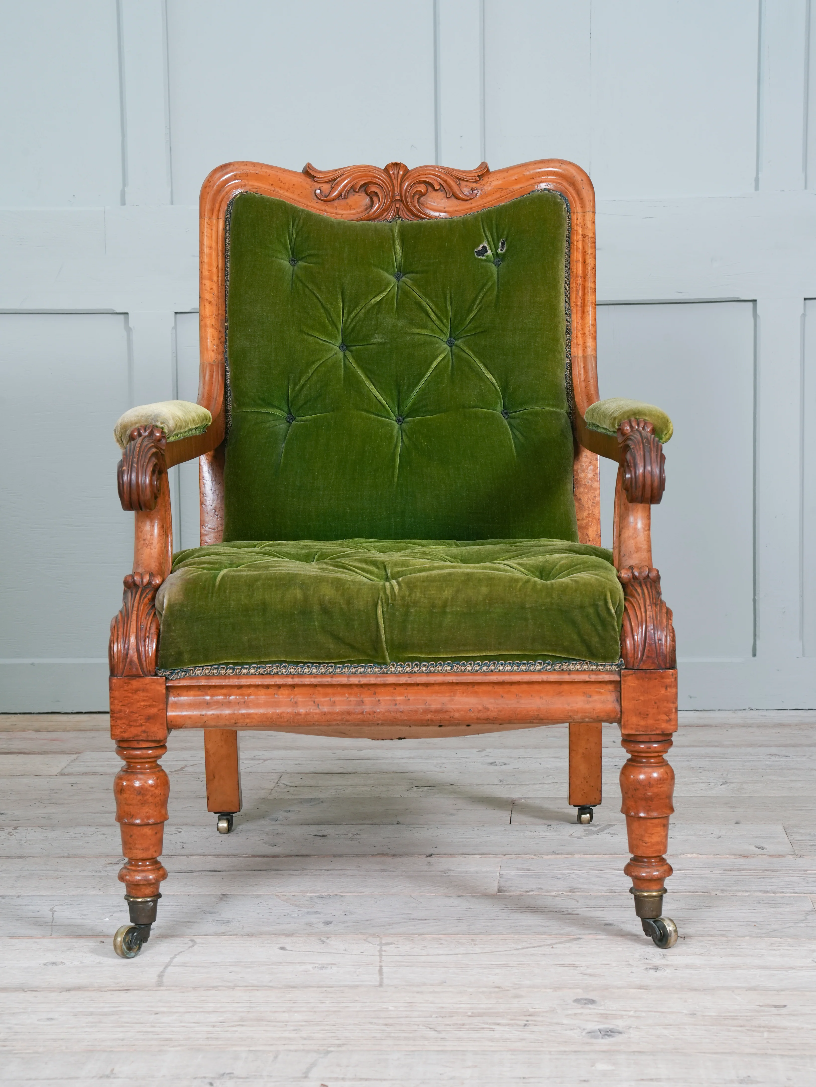 A William IV Birds Eye Maple Armchair - Image 6