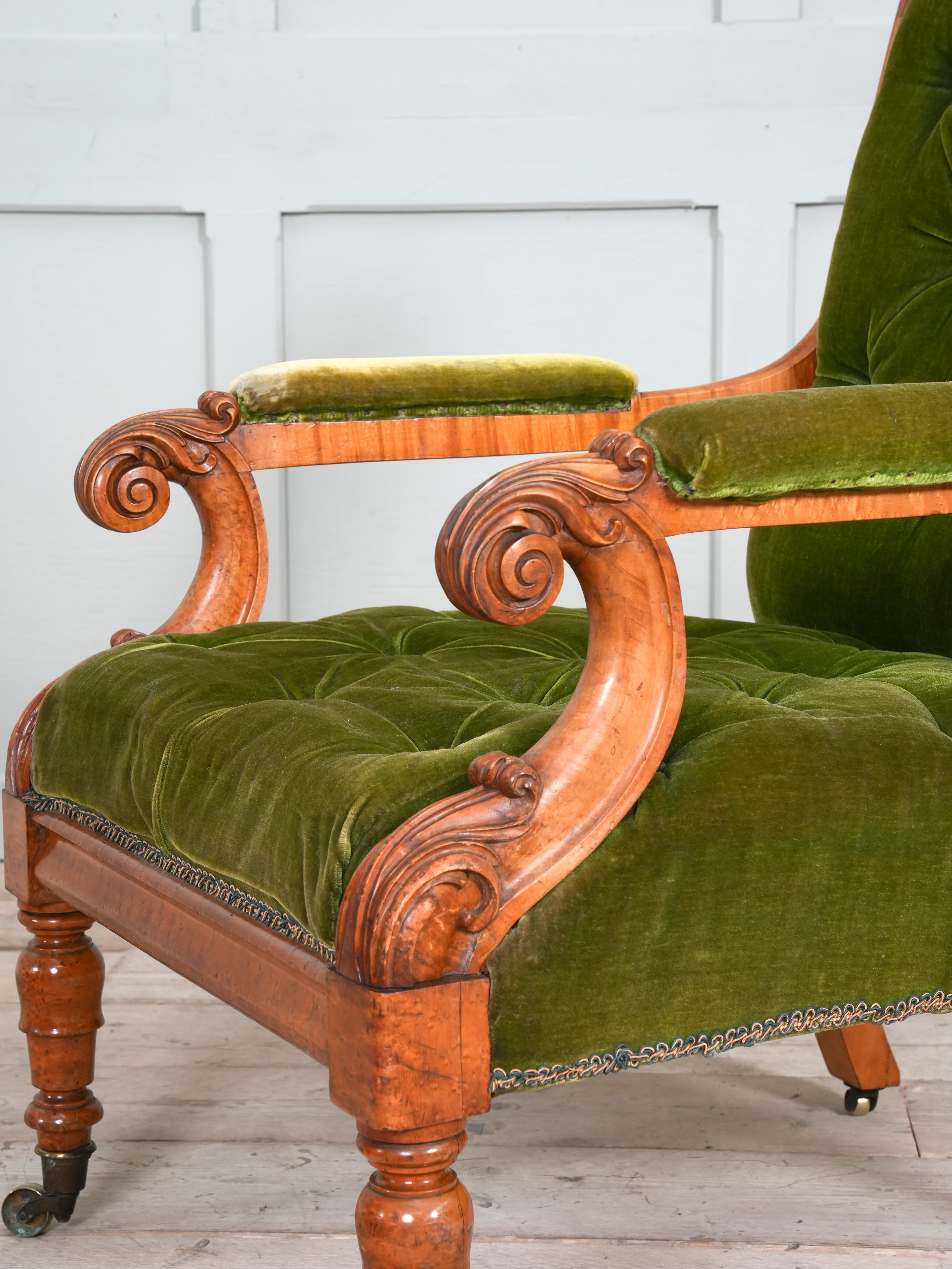 A William IV Birds Eye Maple Armchair - Image 7