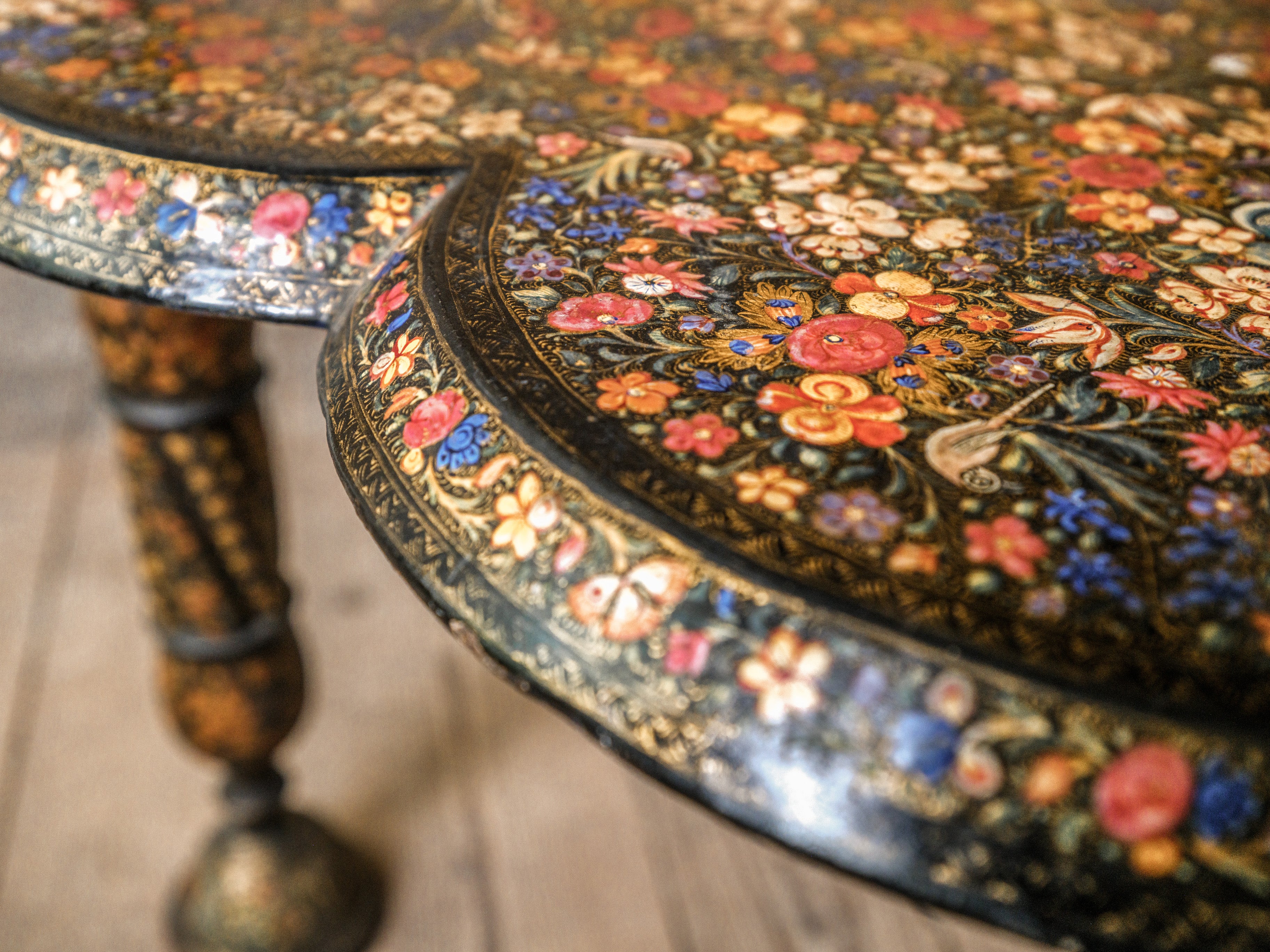 Kashmiri Polychrome-Laquered Side Table - Image 5