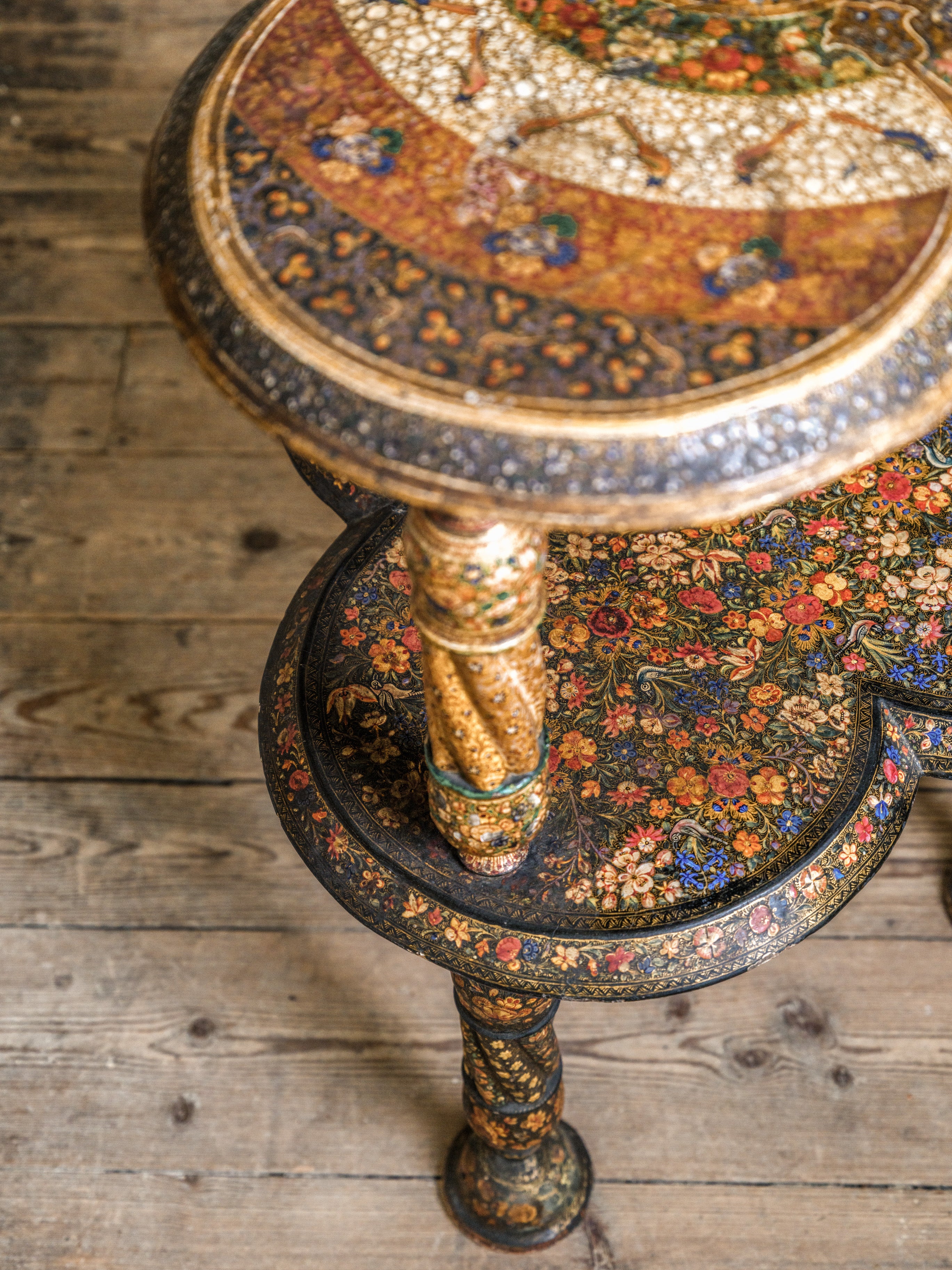 Kashmiri Polychrome-Laquered Side Table - Image 6