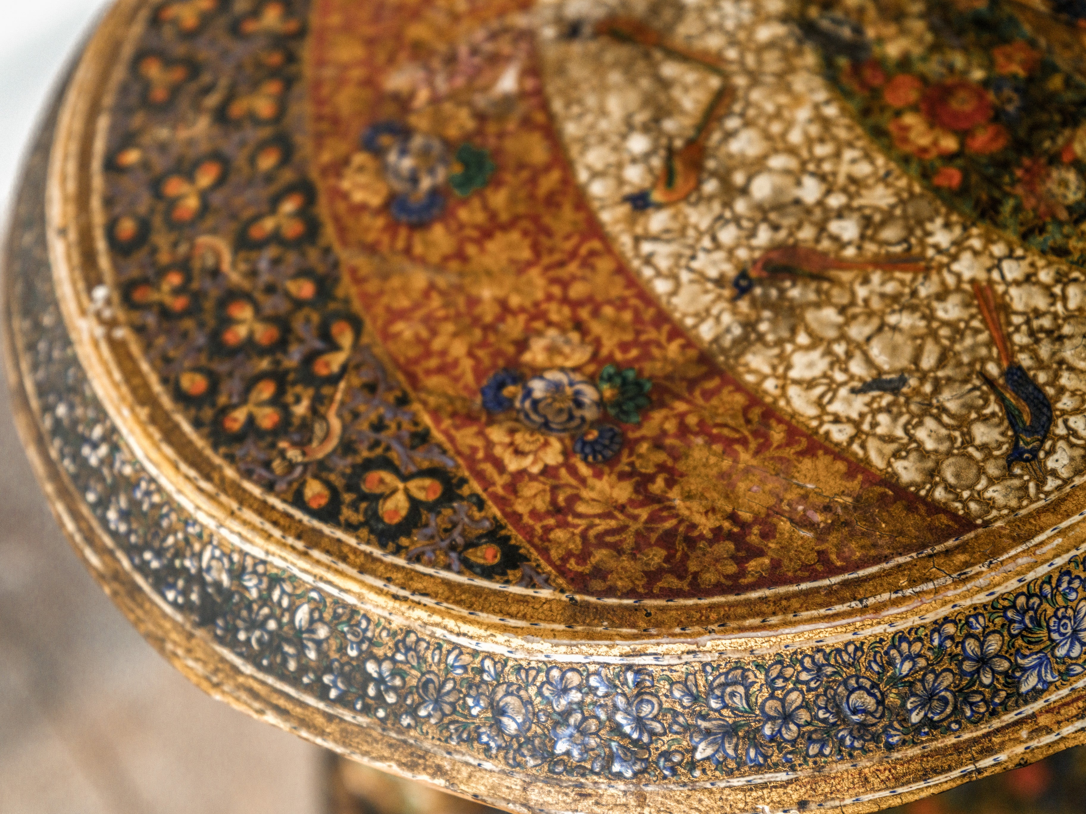 Kashmiri Polychrome-Laquered Side Table - Image 8