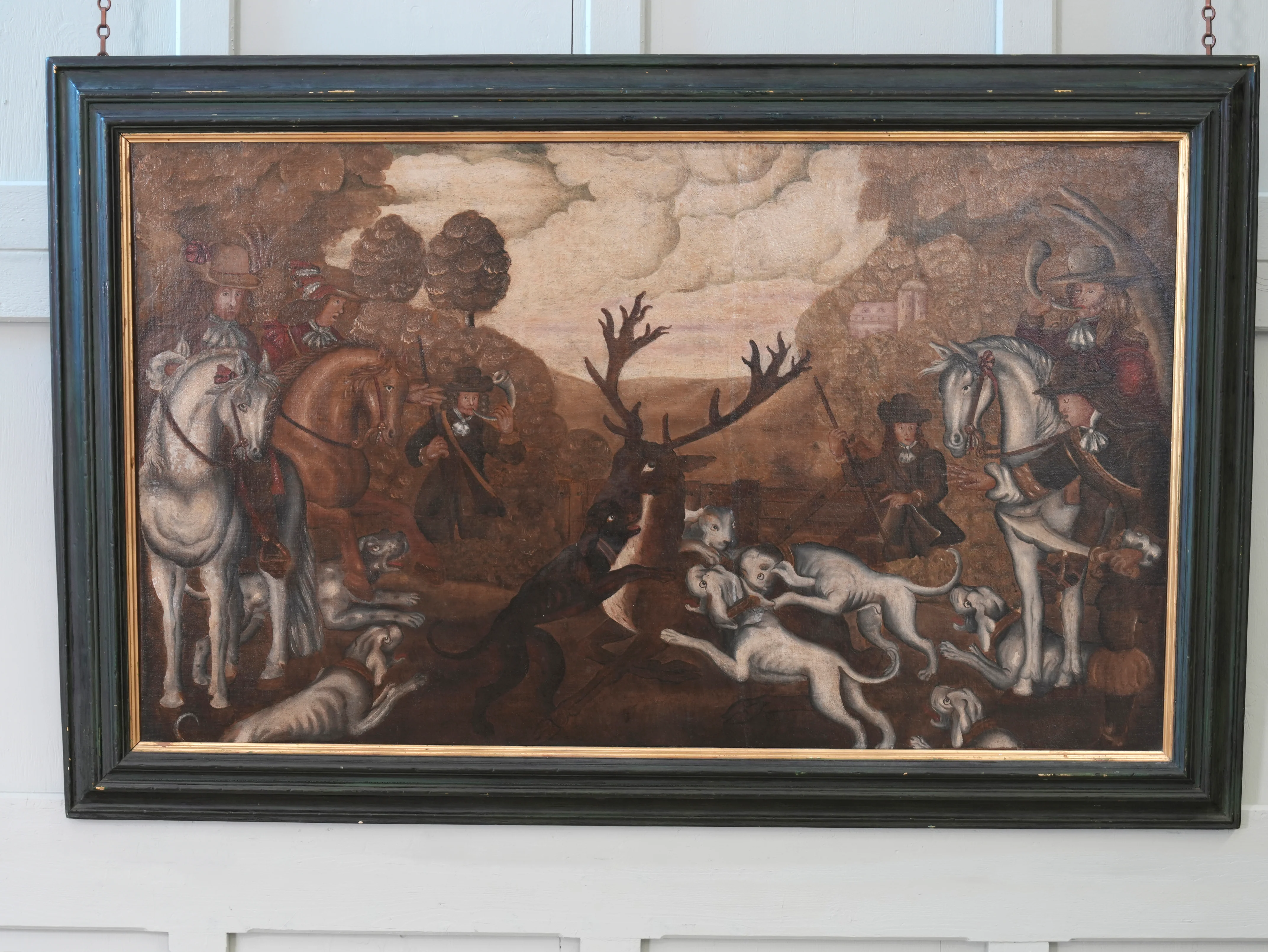 An 18th Century Painting of a Hunting Scene - Image 10