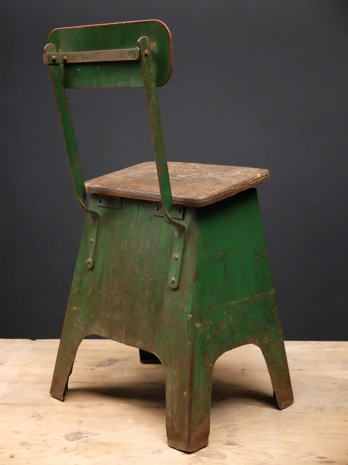 Painted Steel Industrial Chair - Image 7