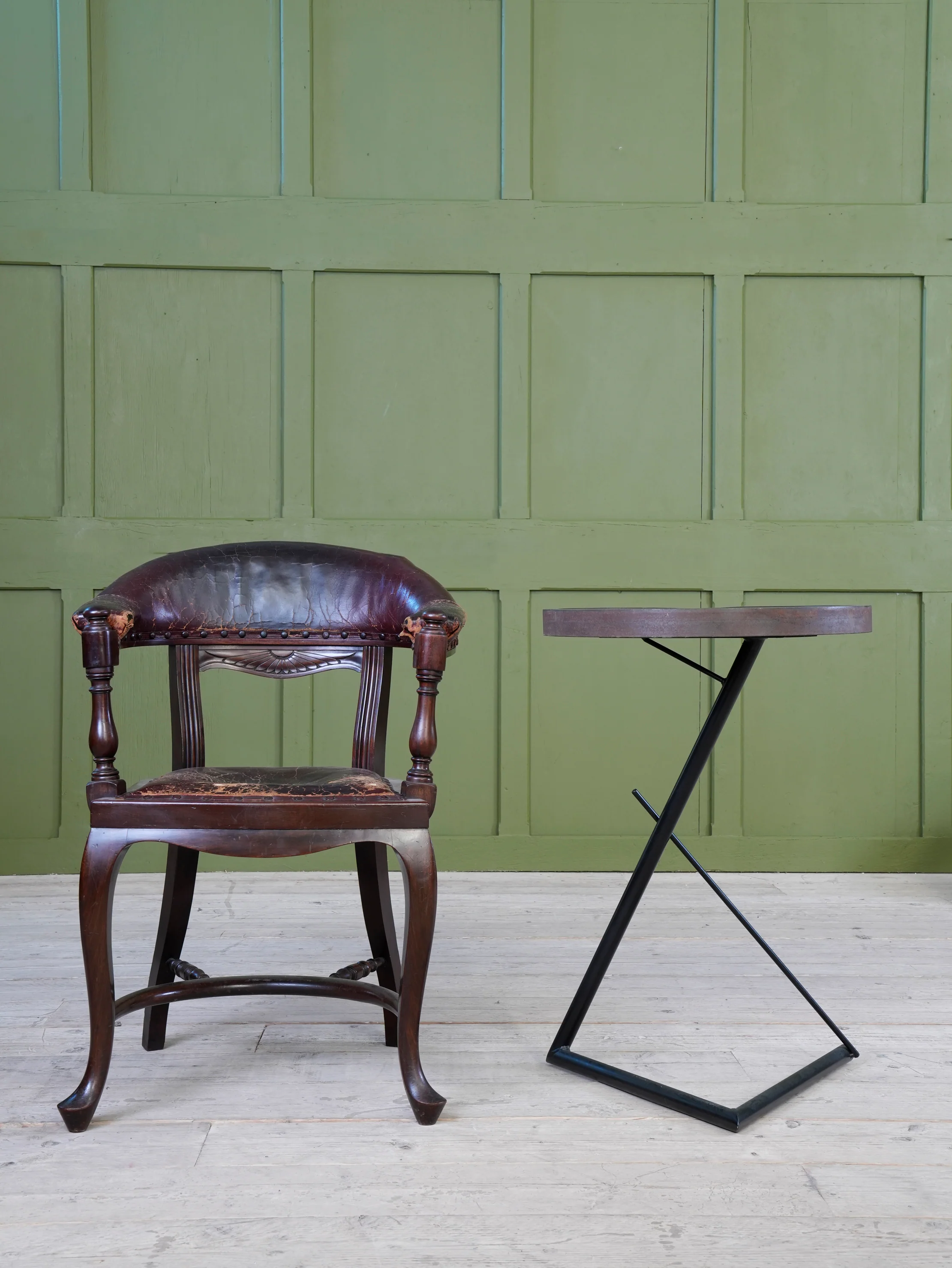 Steel & Oak Side Table - Image 4