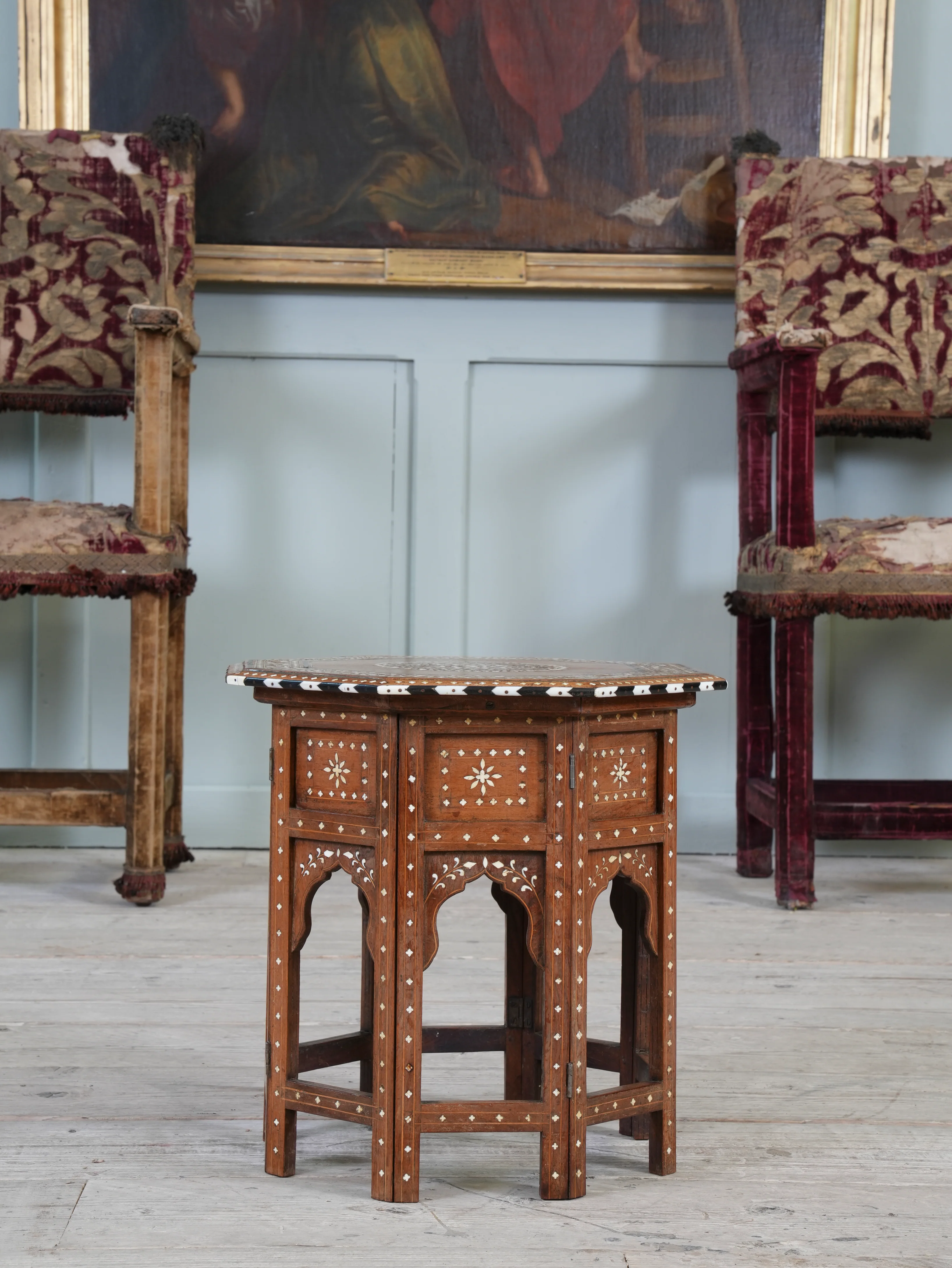 A Bone & Ebony Inlaid Hoshiarpur Table - Image 2