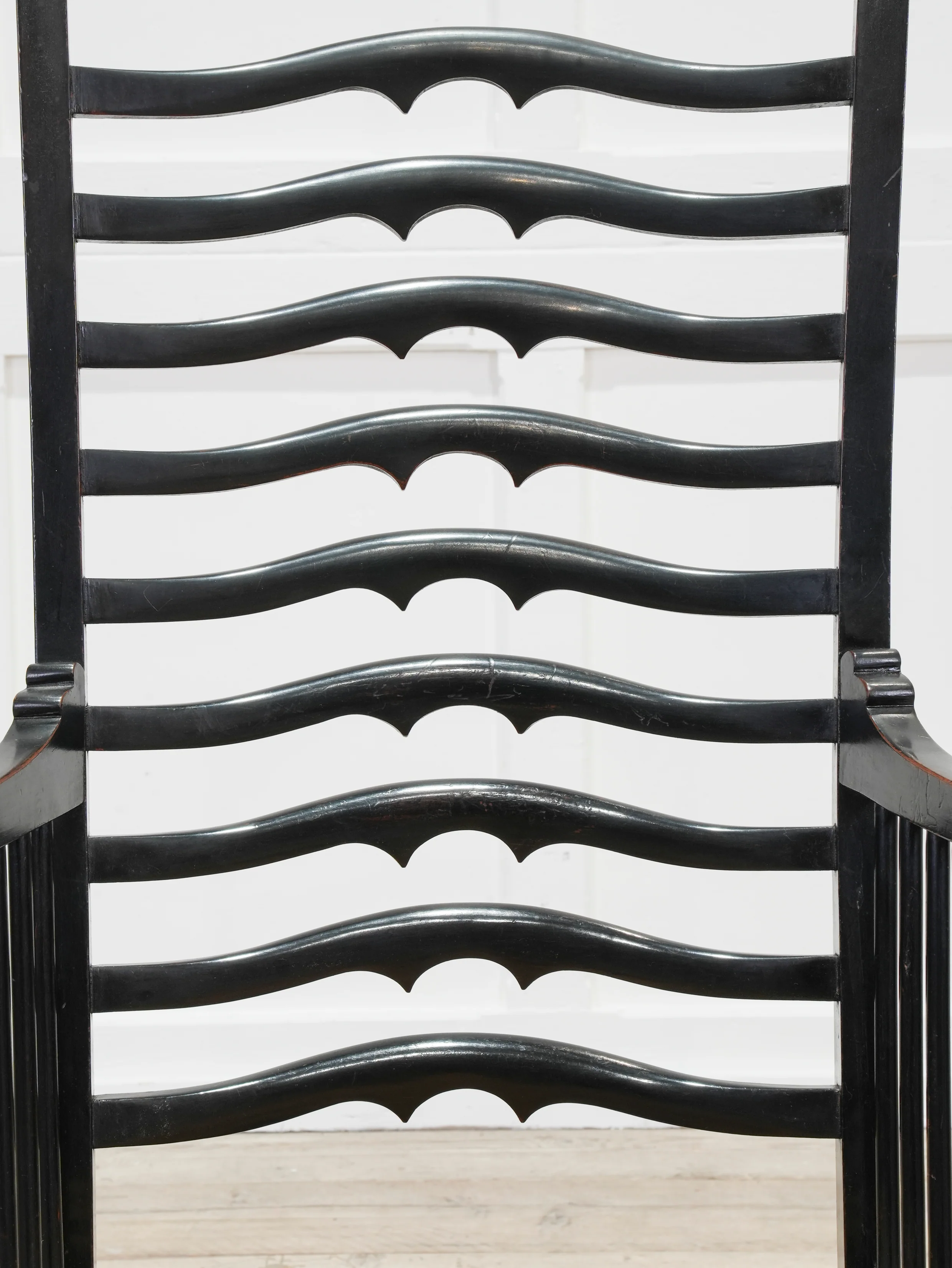 An Ebonised Ladder Back Arm Chair - Image 3