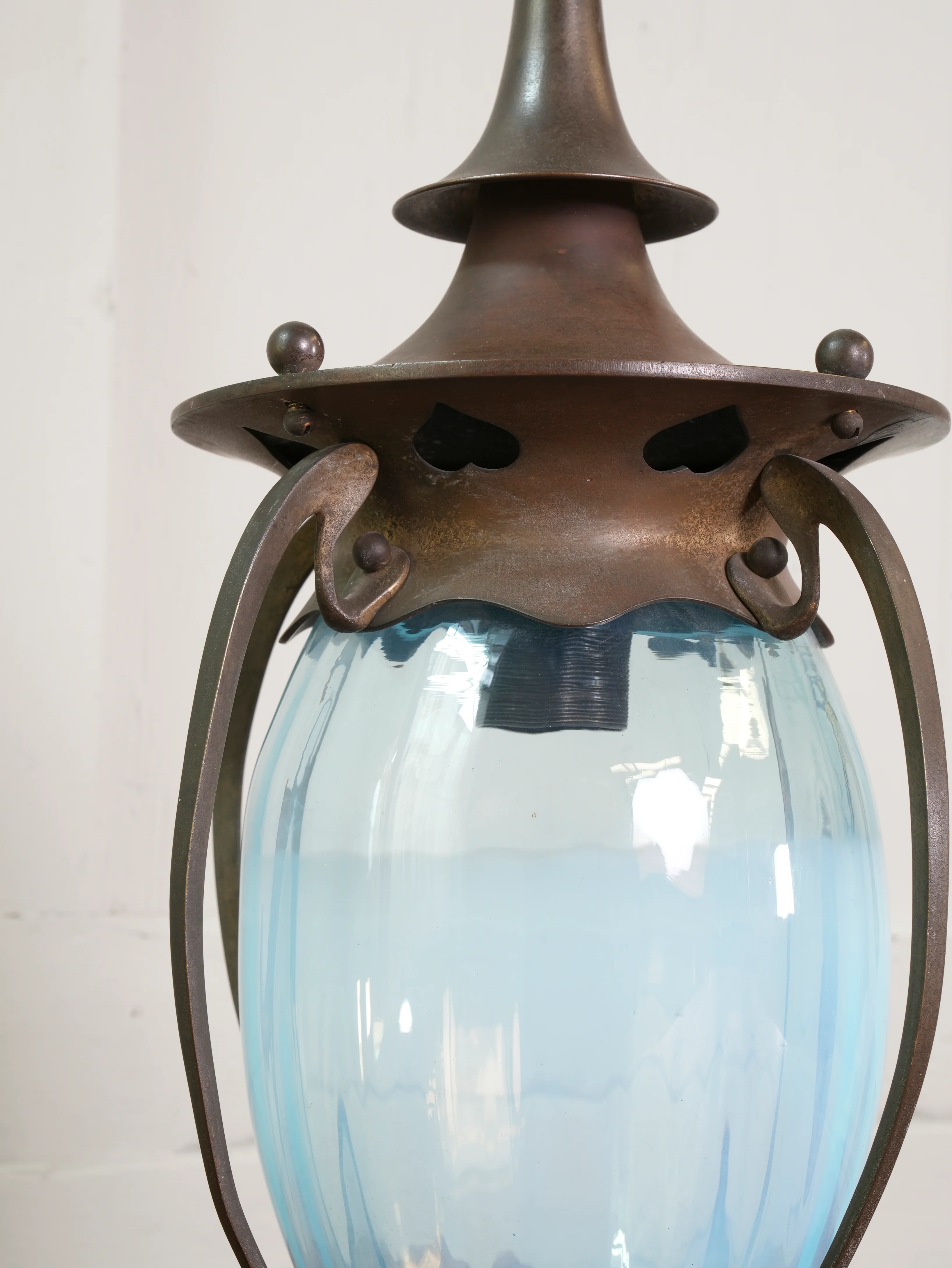 A Brass Arts & Crafts Hall Lantern - Image 6