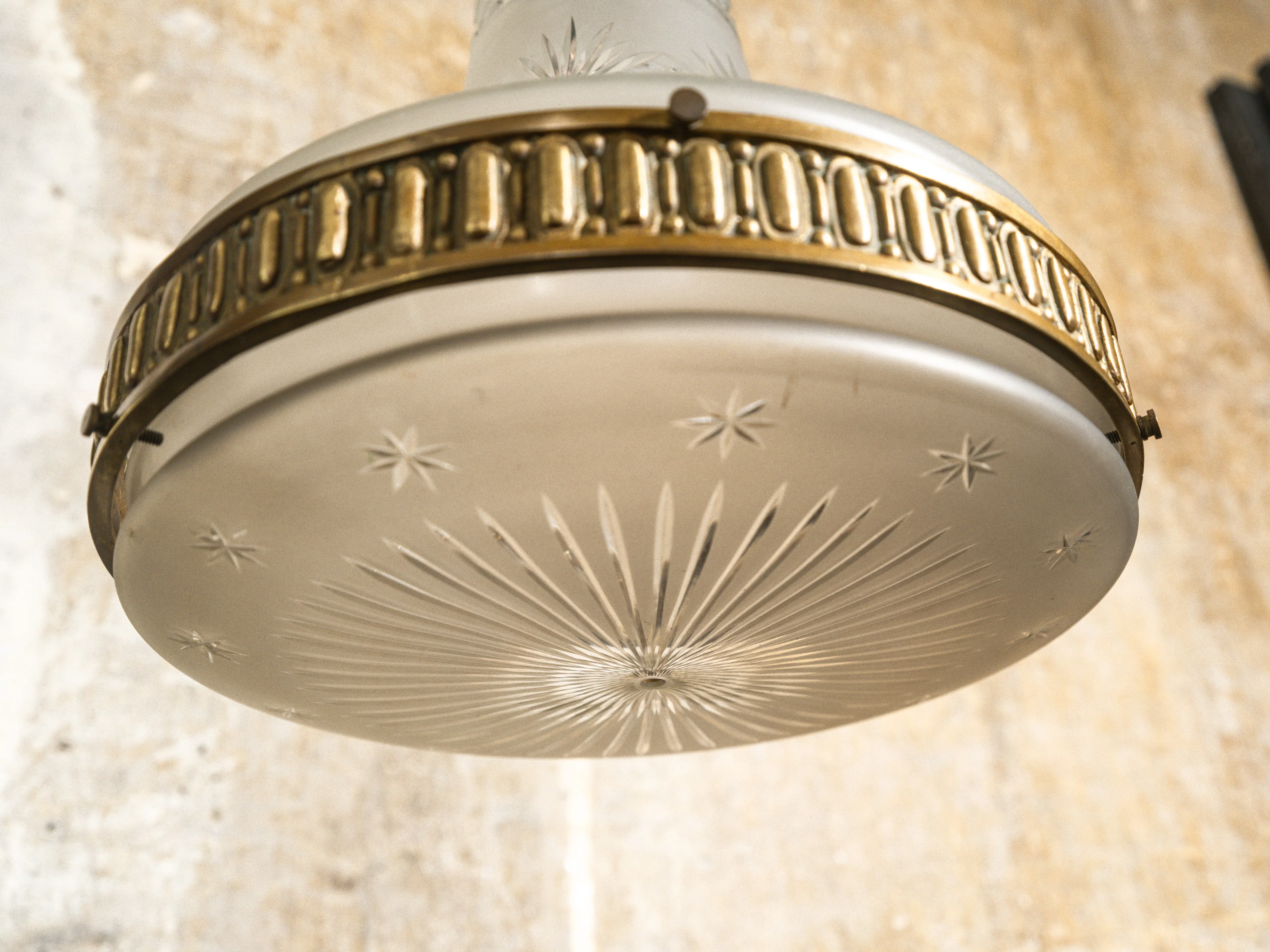 A Brilliant Cut Glass Brutalist Ceiling Light - Image 7