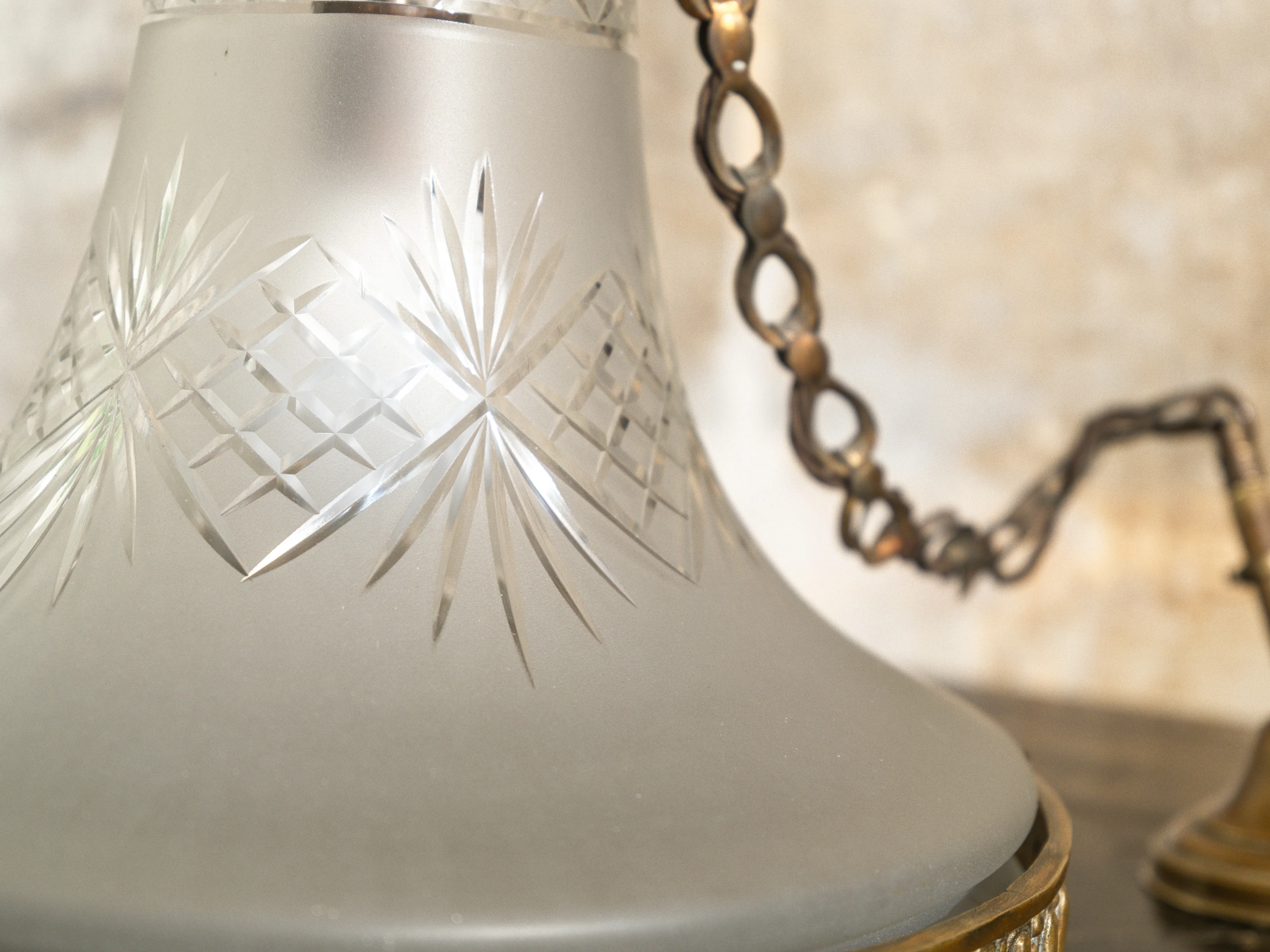 A Brilliant Cut Glass Brutalist Ceiling Light - Image 9