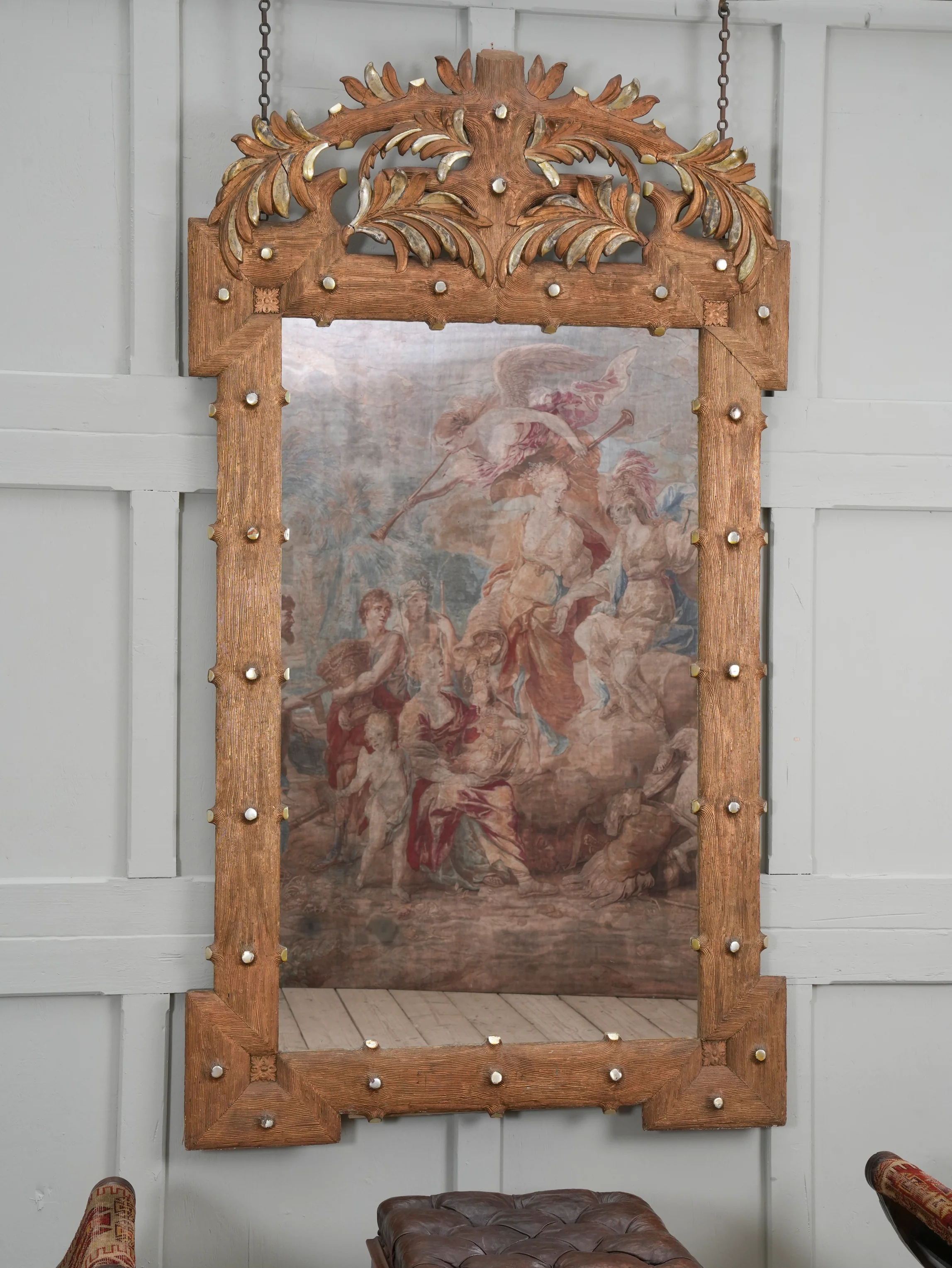 A 19th Century Baltic Faux Timber Gilt Mirror - Image 4