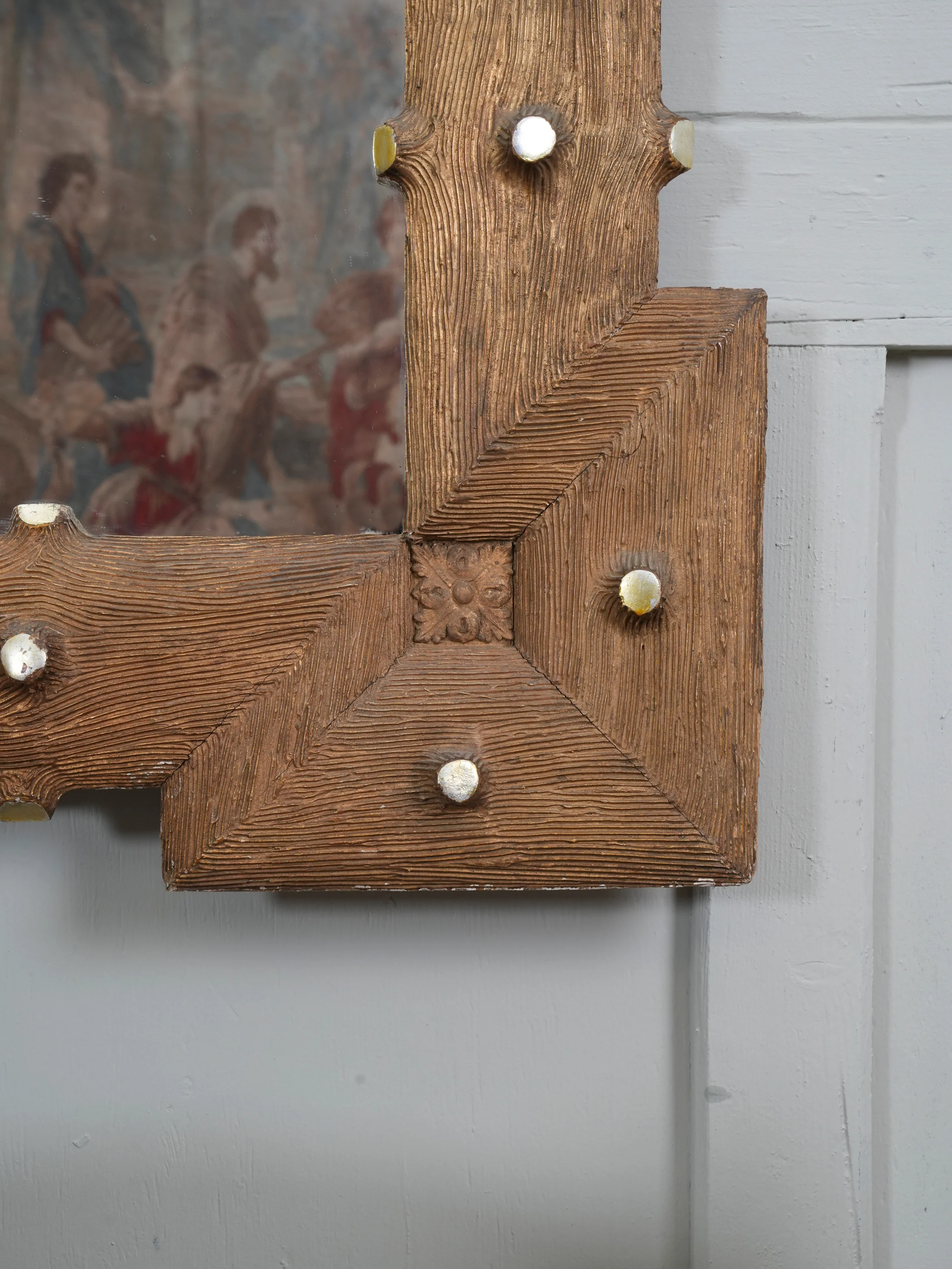 A 19th Century Baltic Faux Timber Gilt Mirror - Image 8