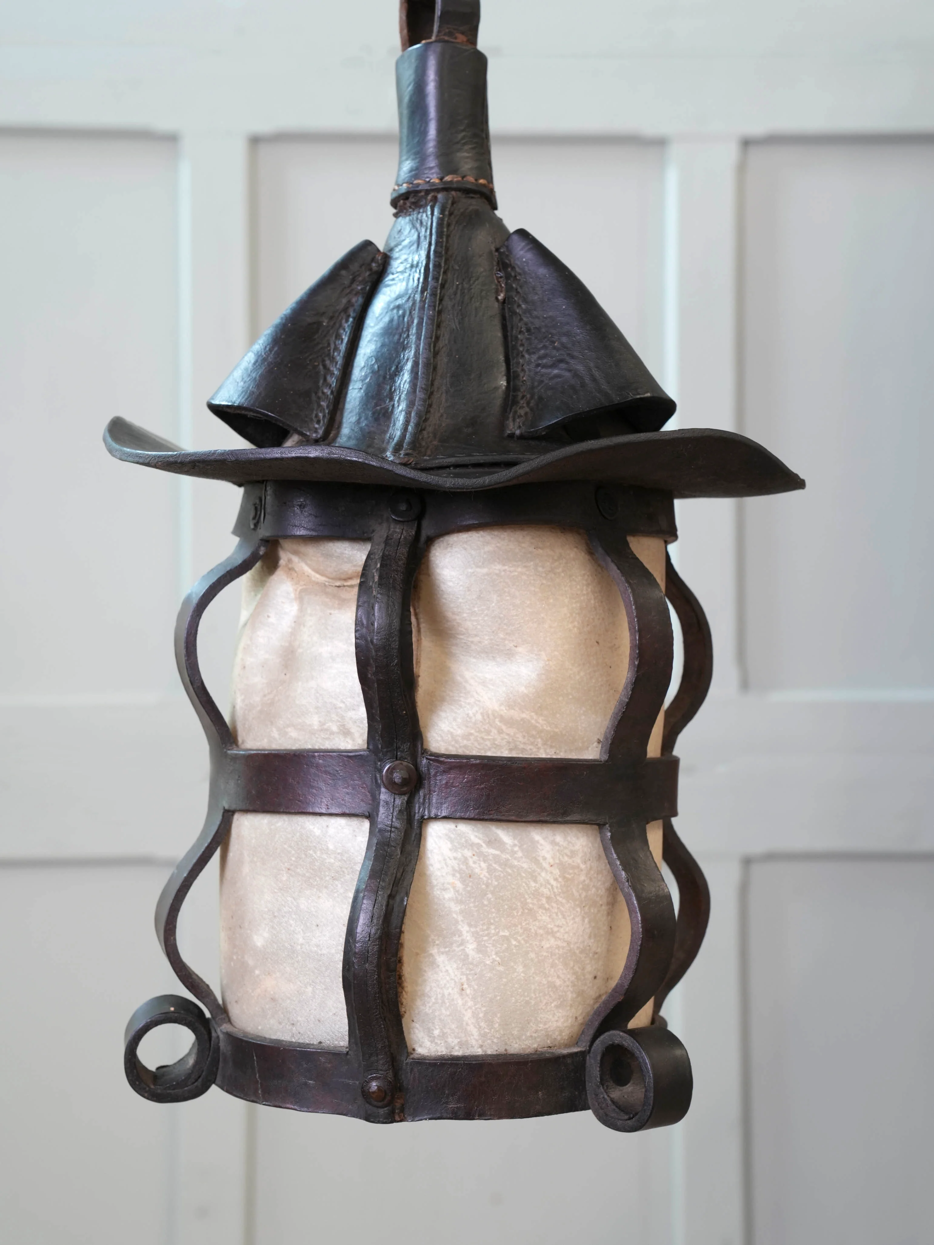 A Leather & Velum Lantern - Image 2