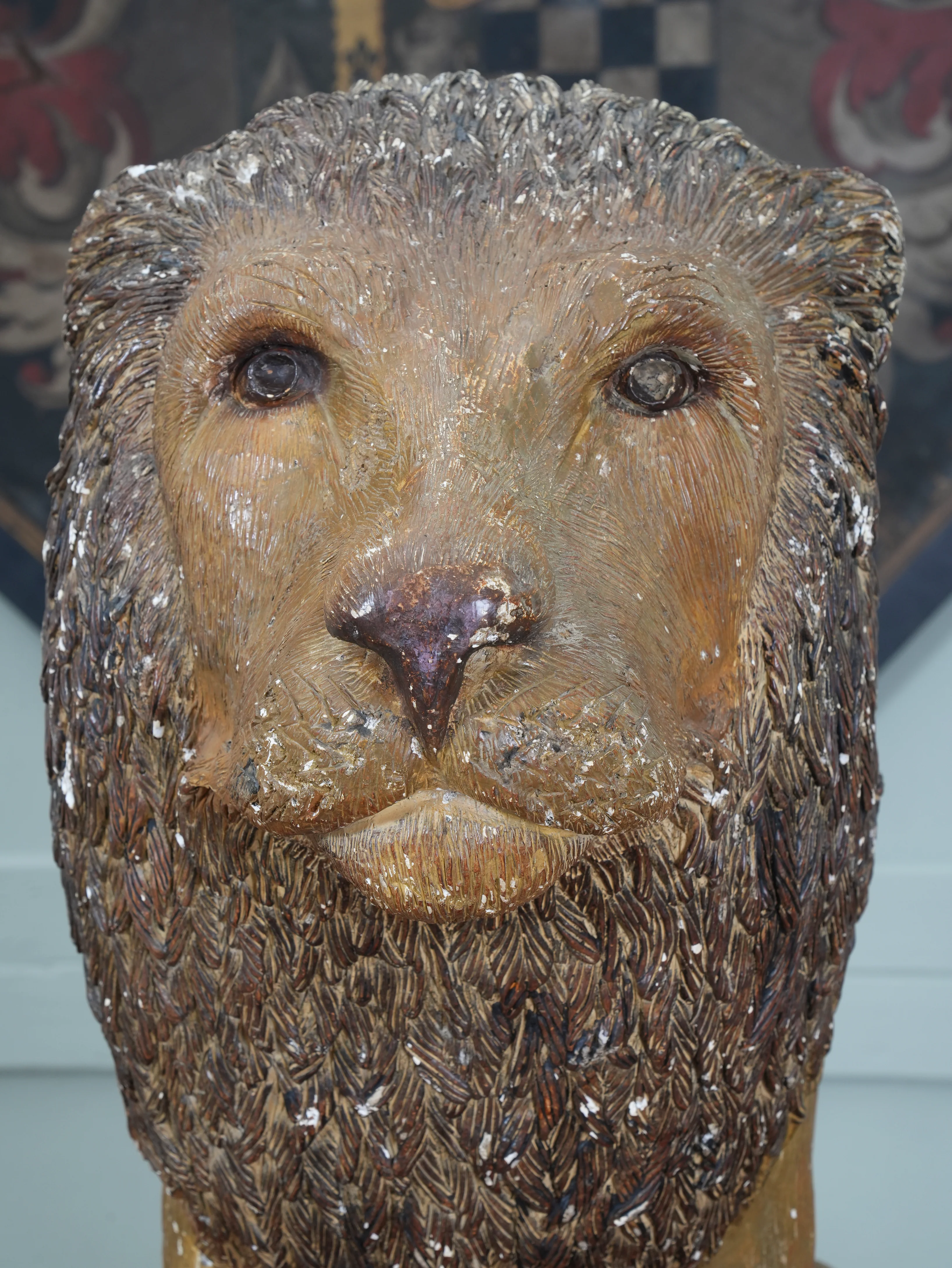 A Painted Plaster Seated Lion - Image 17