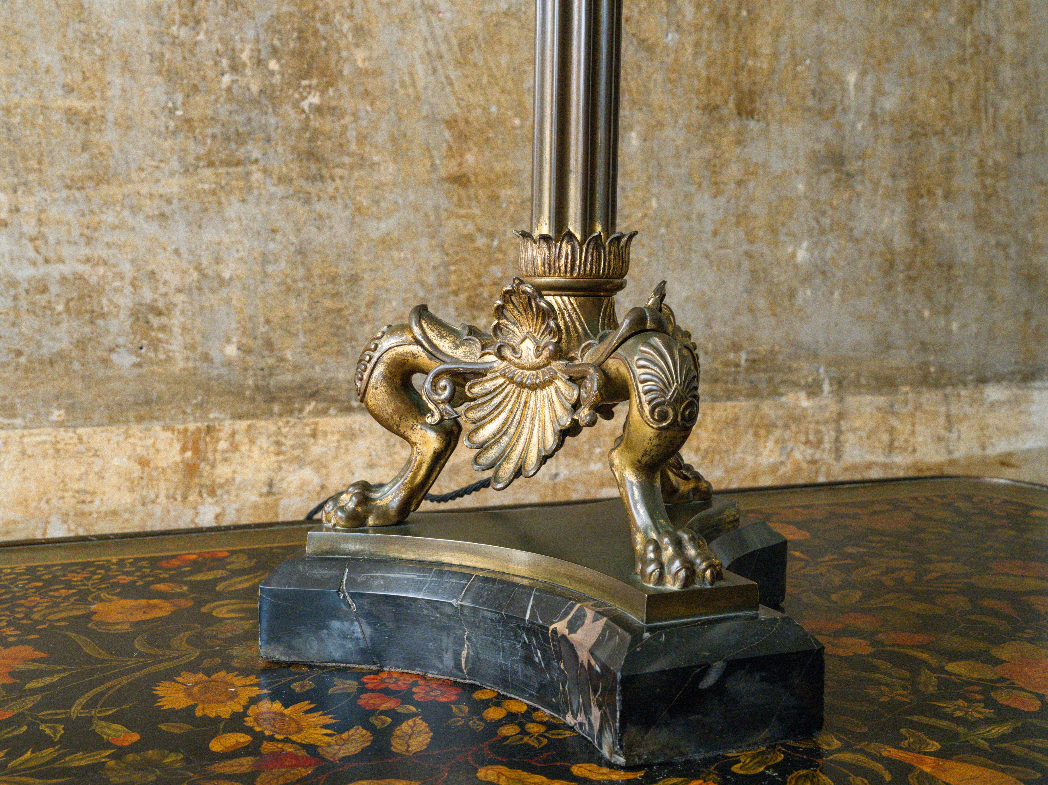 A Gilt Bronze & Scagliola Table Lamp - Image 4