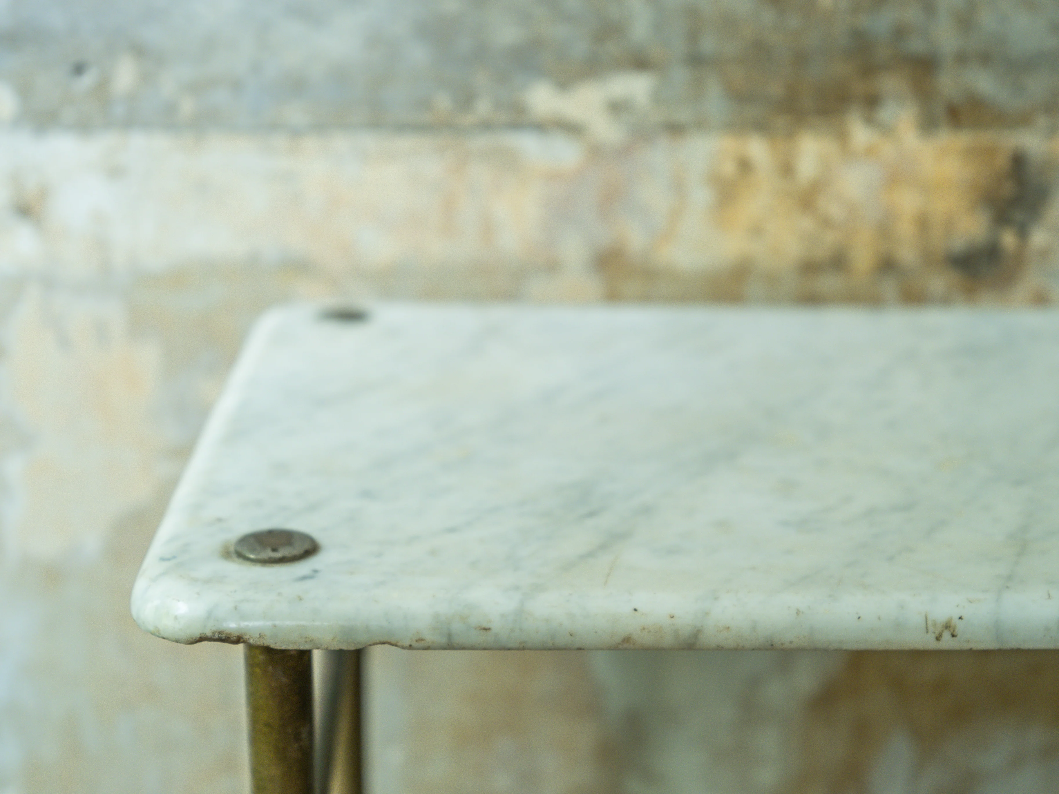 A Marble & Nickel Plated Brass Console Table - Image 8