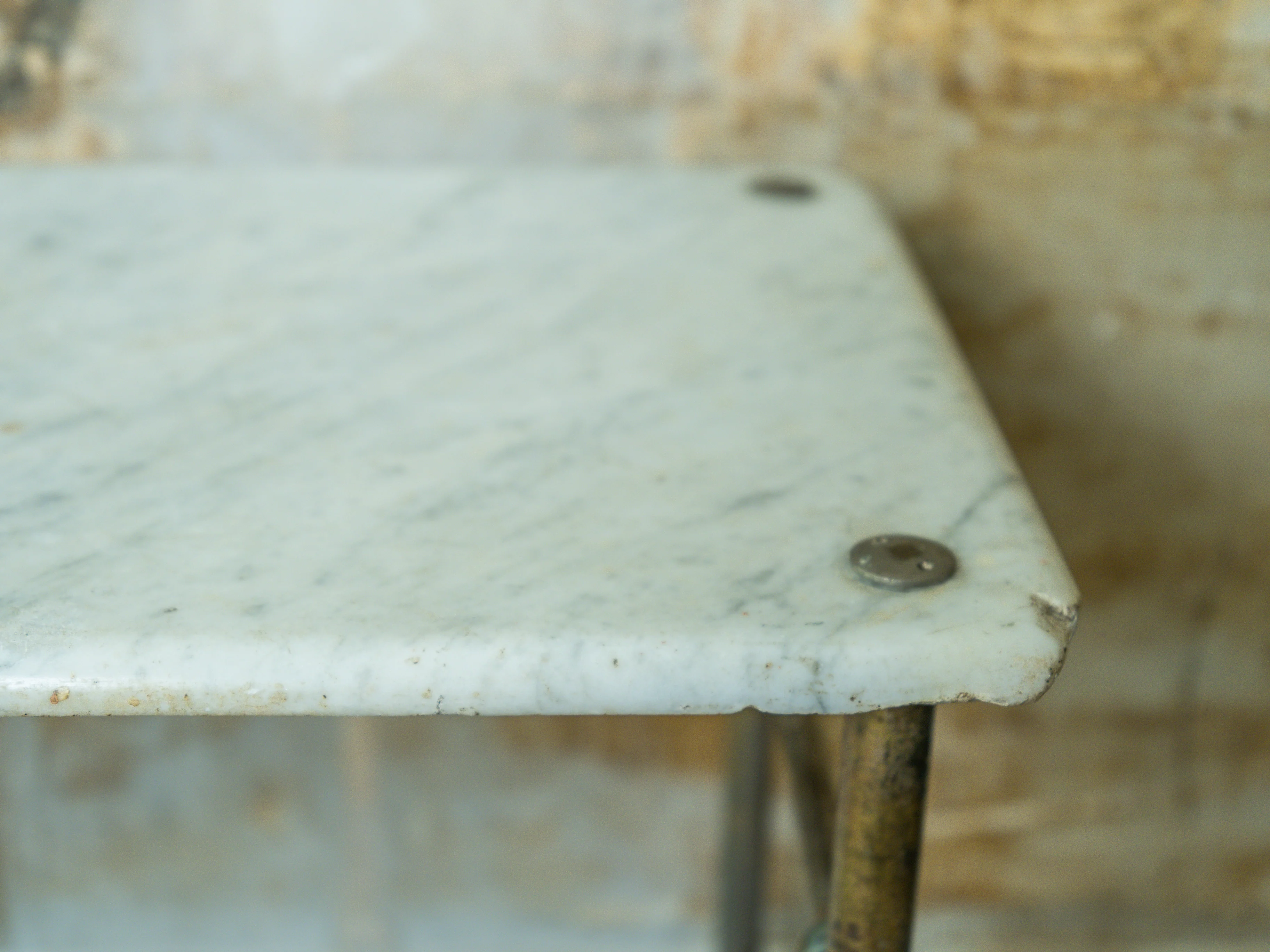 A Marble & Nickel Plated Brass Console Table - Image 9