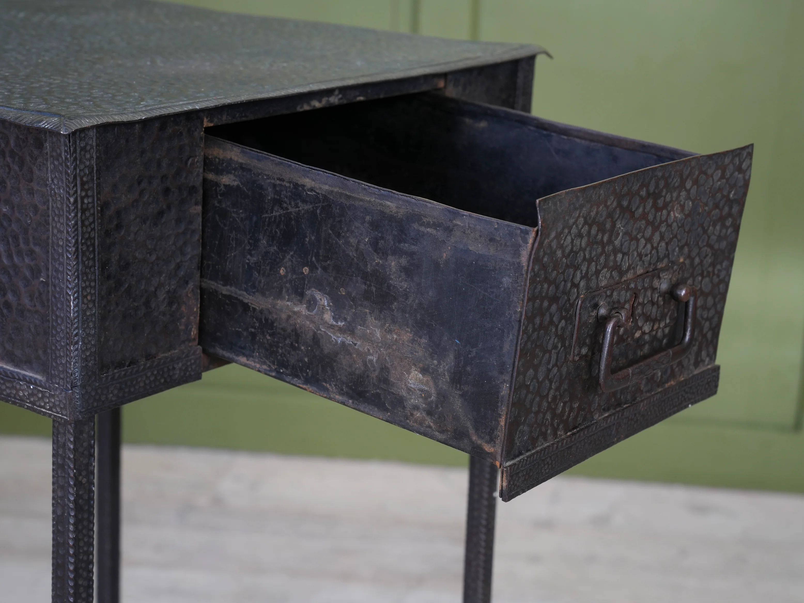 A Beaten Metal Secessionist Side Table - Image 5