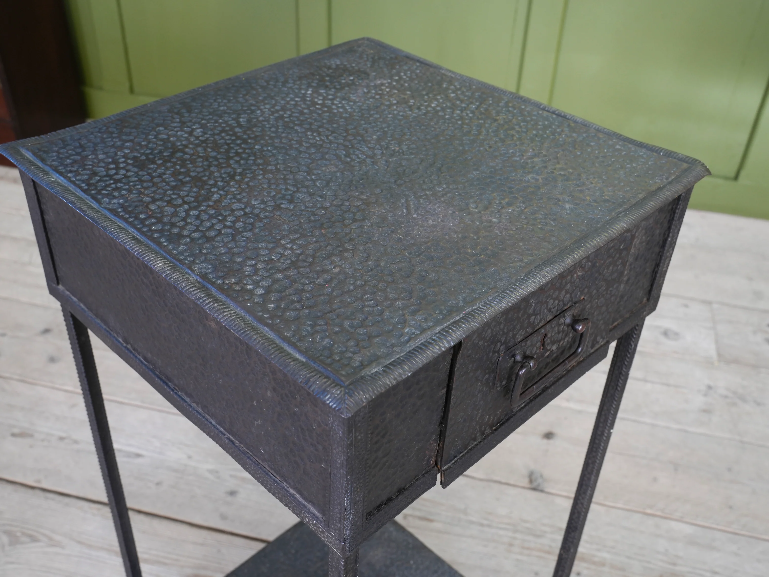 A Beaten Metal Secessionist Side Table - Image 9