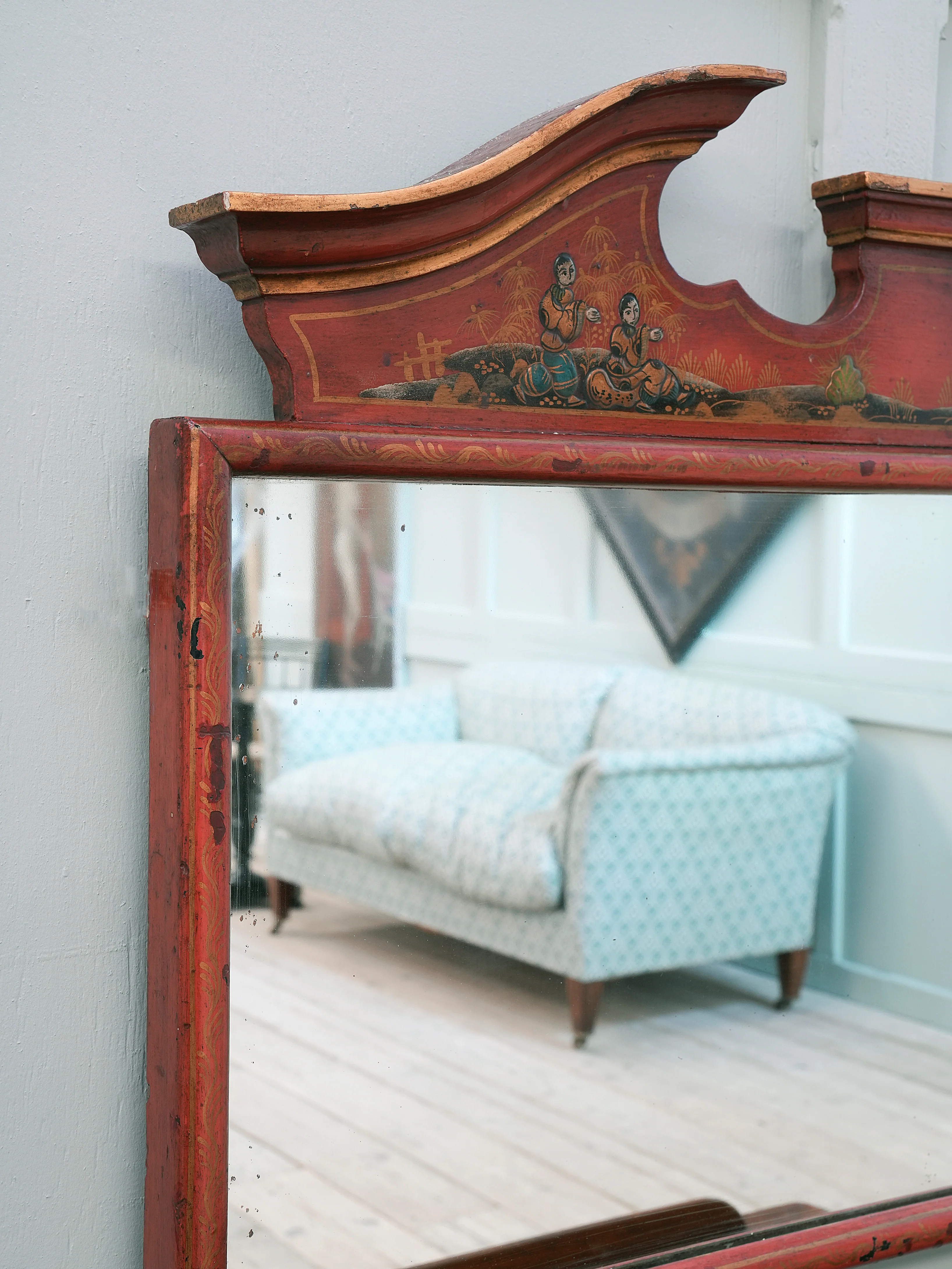 A Late 19th Century Chinoiserie Overmantel Mirror - Image 2