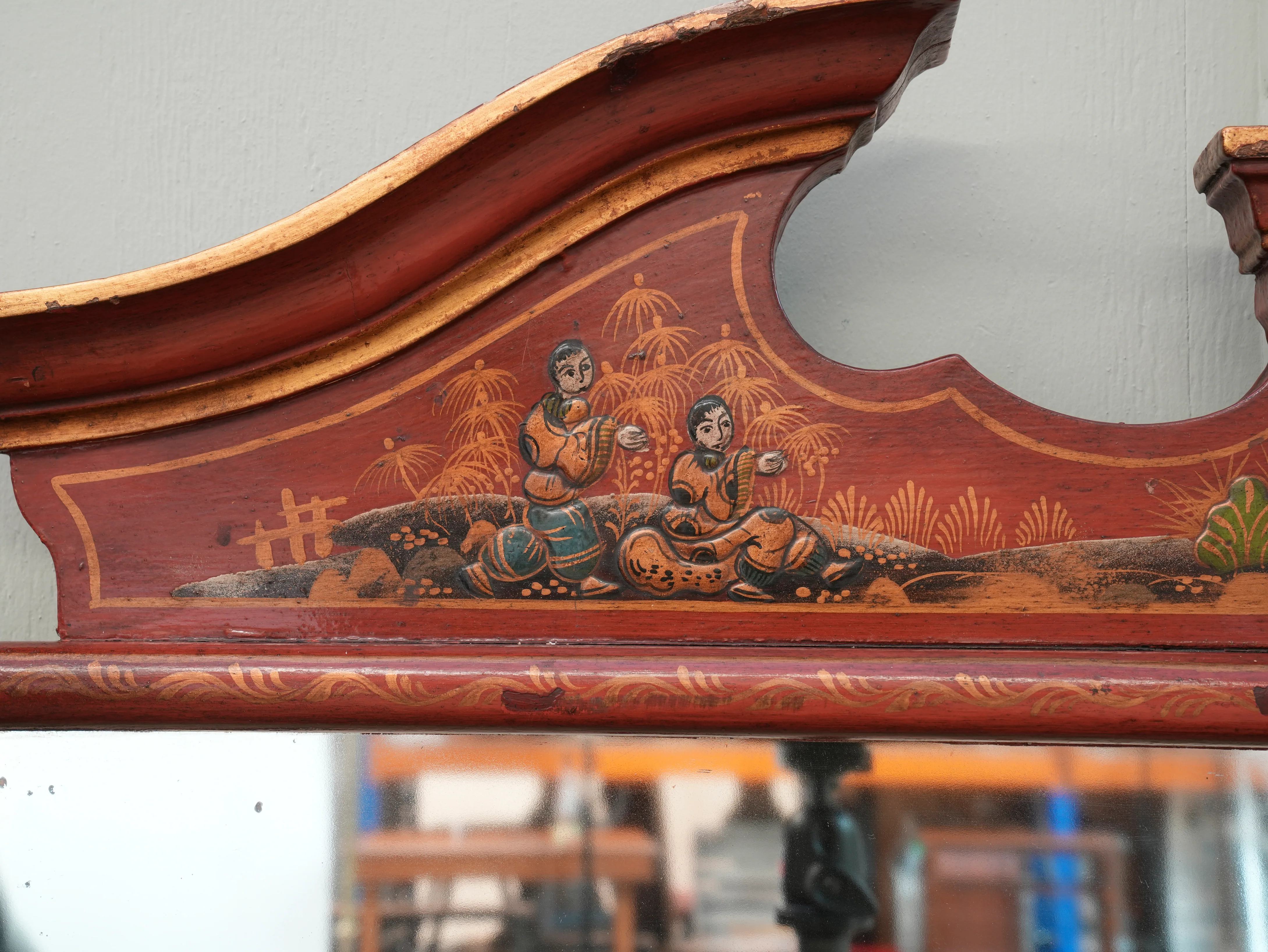A Late 19th Century Chinoiserie Overmantel Mirror - Image 6