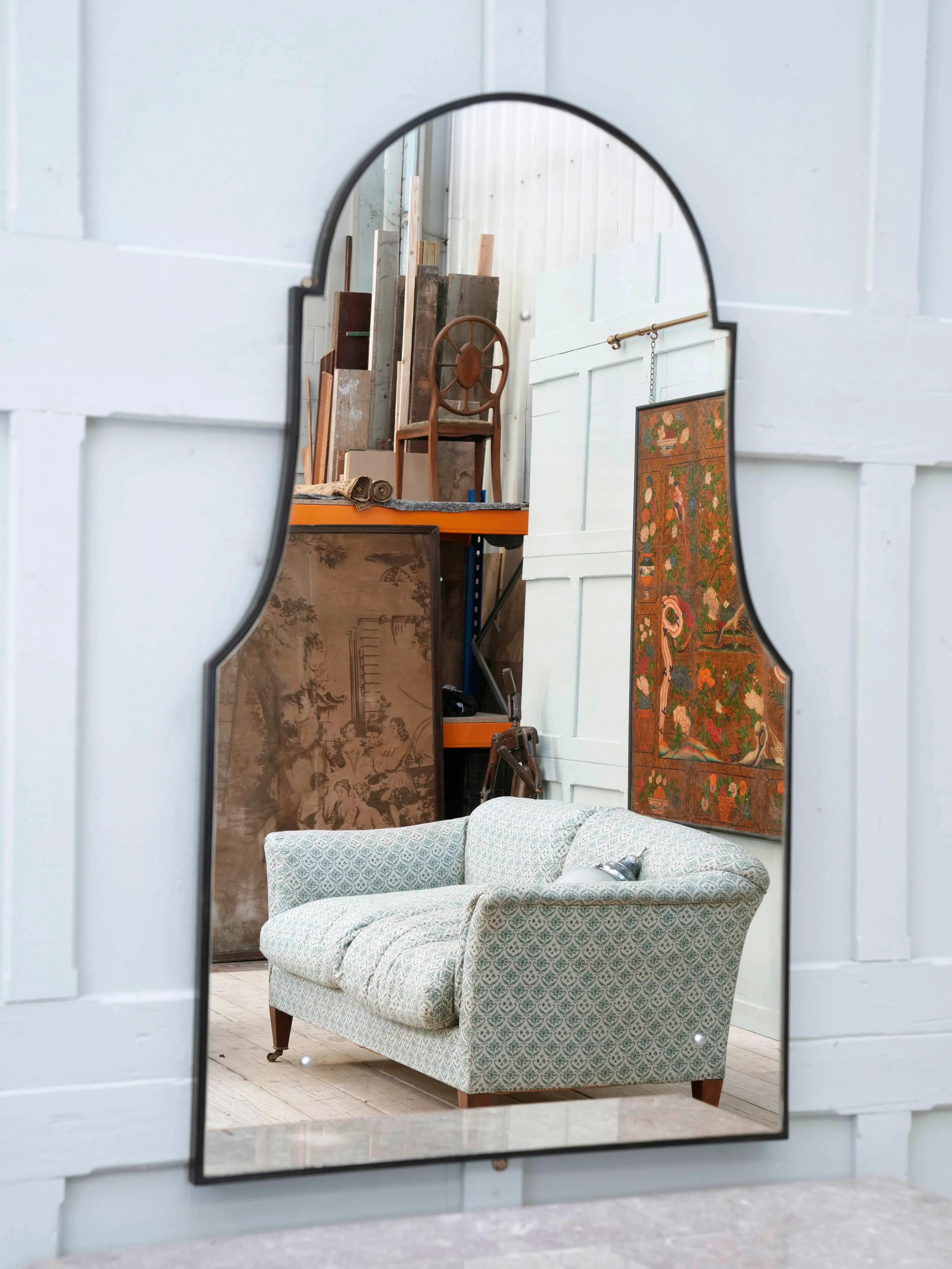 A Domed Top Mirror in a Reeded Timber frame - Image 3