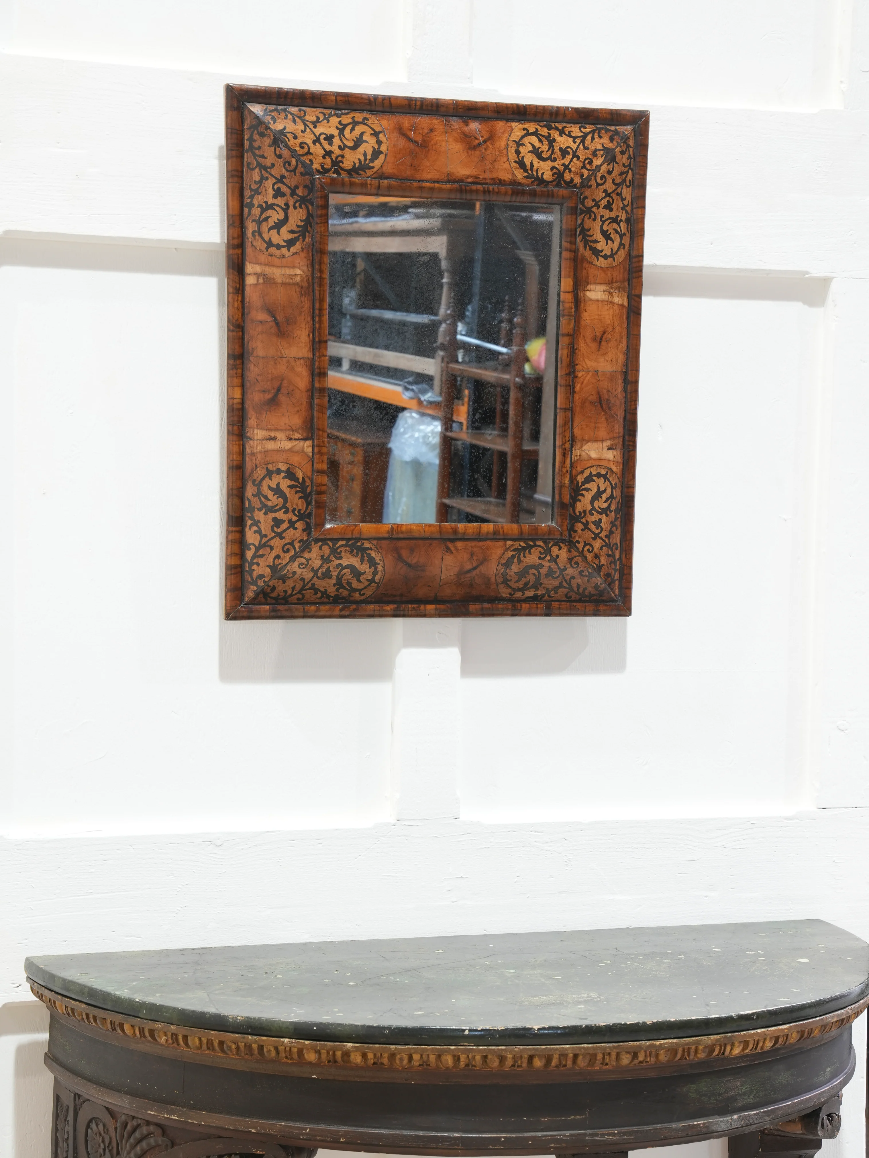 A William & Mary Cushion Mirror - Image 4