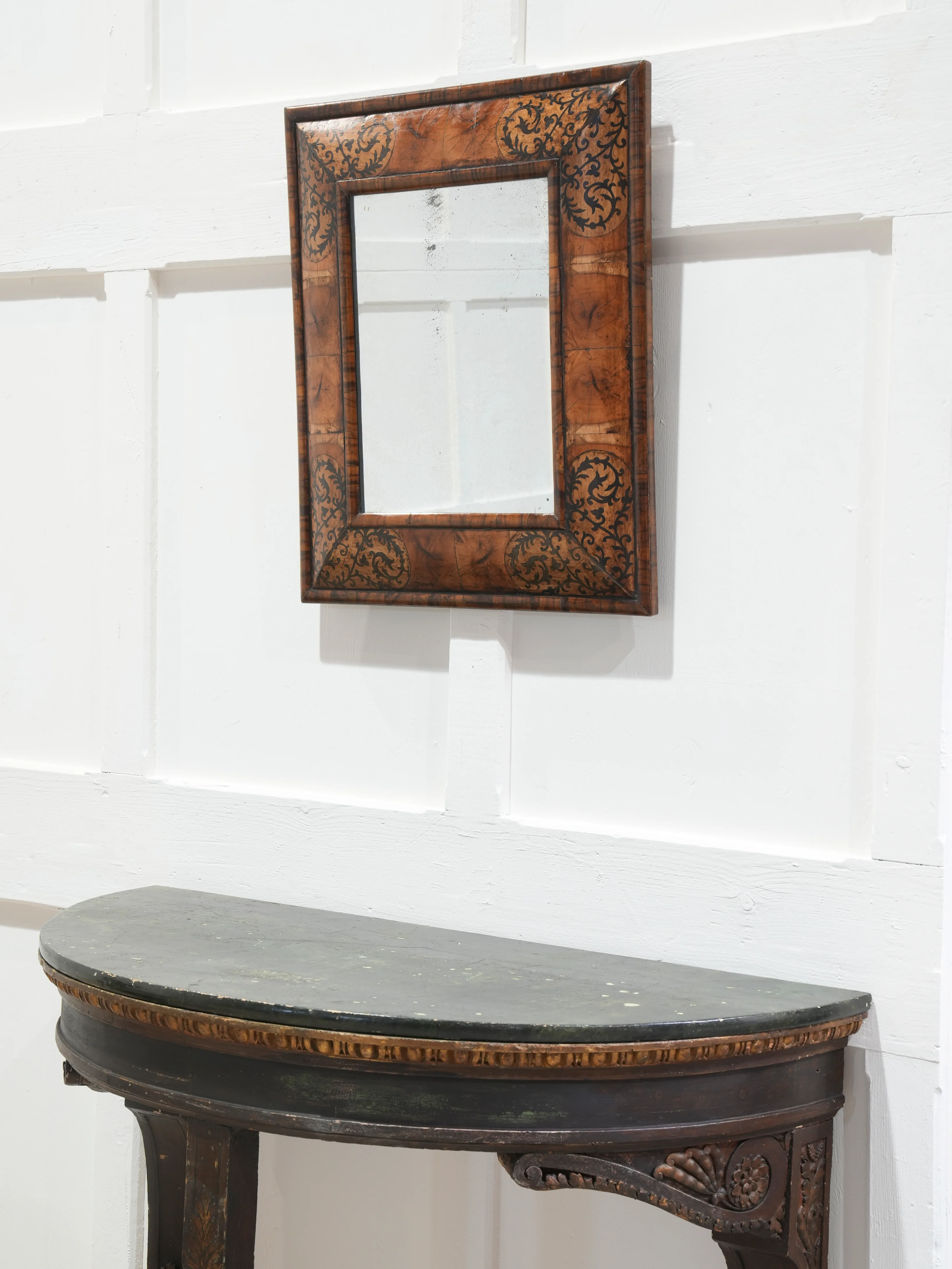 A William & Mary Cushion Mirror - Image 5