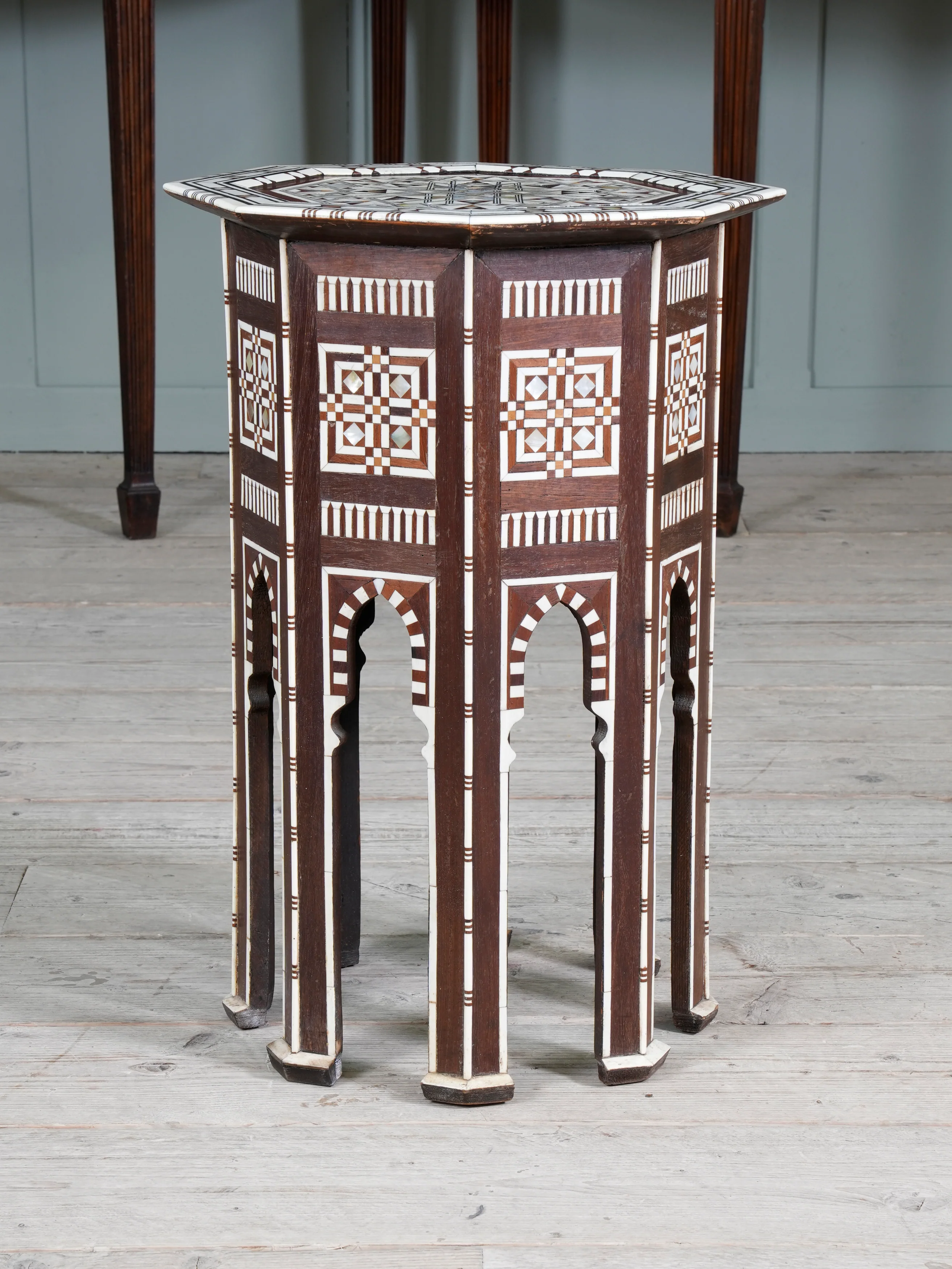 A Moorish Mother of Pearl Inlaid Occasional Table - Image 4