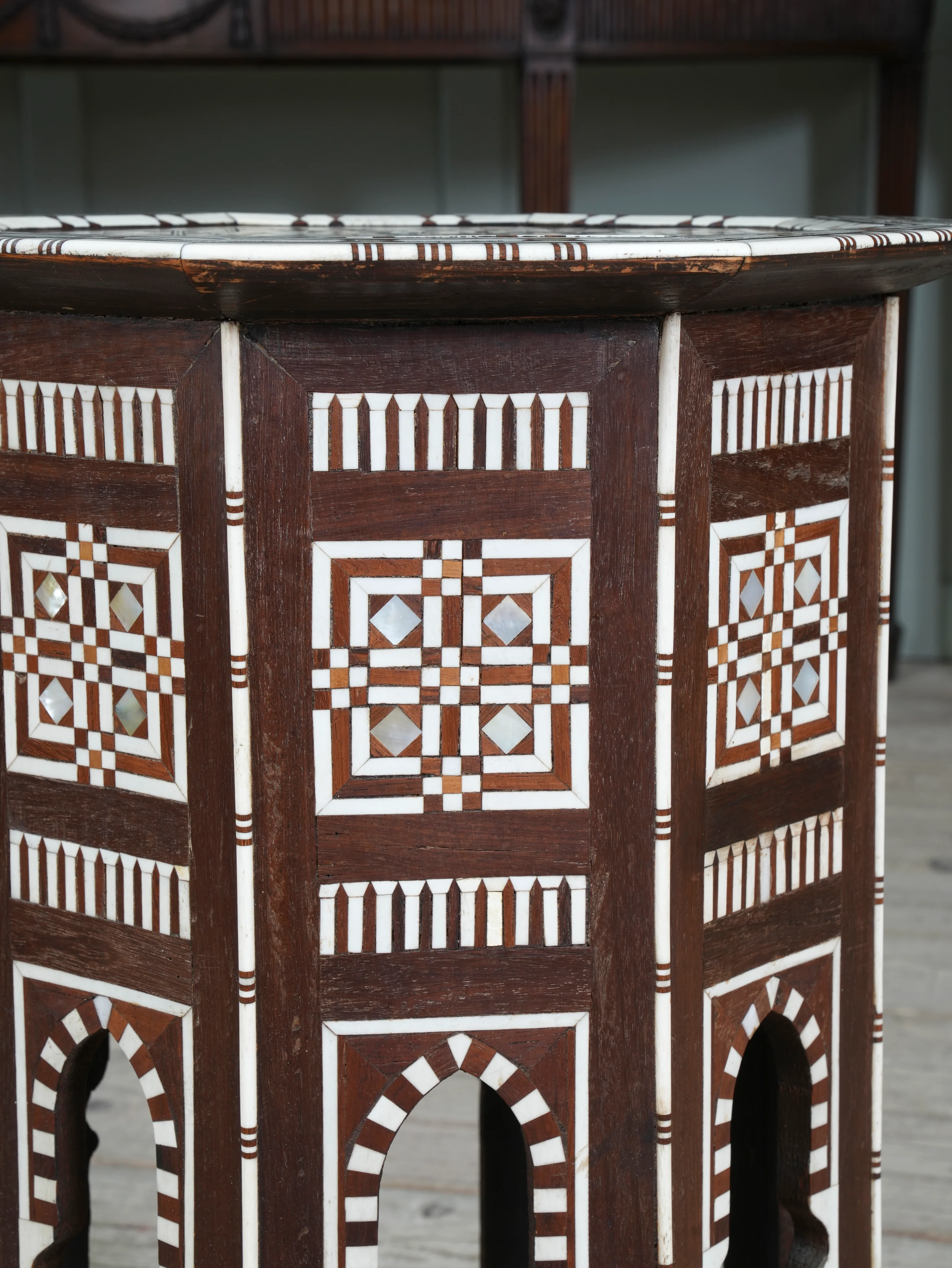 A Moorish Mother of Pearl Inlaid Occasional Table - Image 5