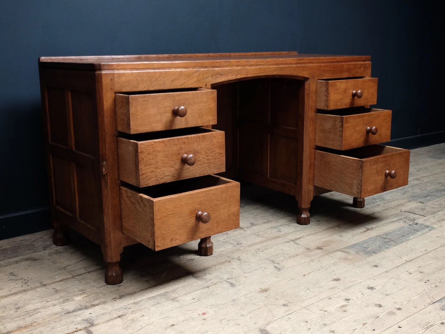 Mouseman Kneehole Desk - Image 5
