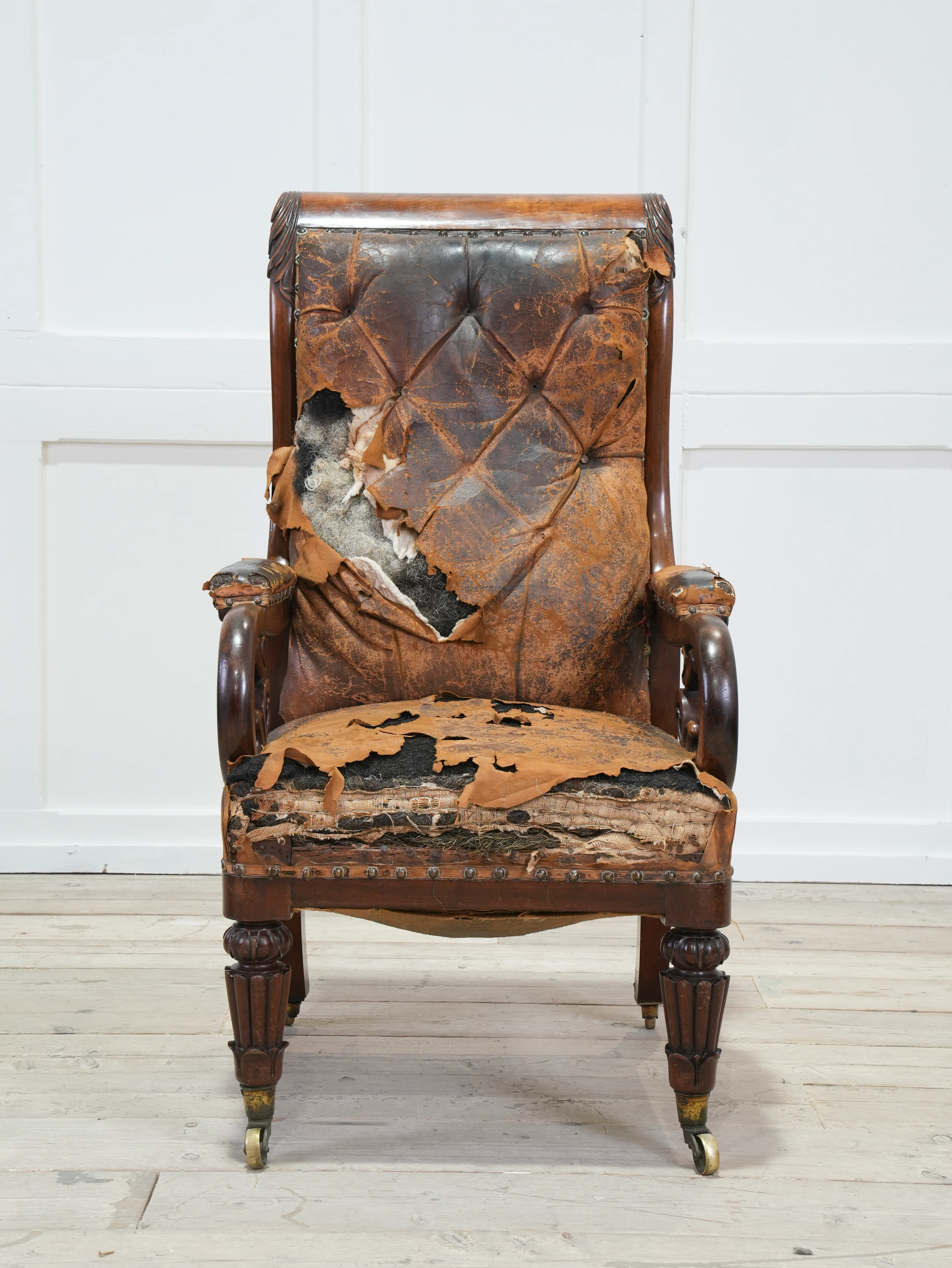 A 19th Century Neo- Classical Mahogany Library Chair - Image 2