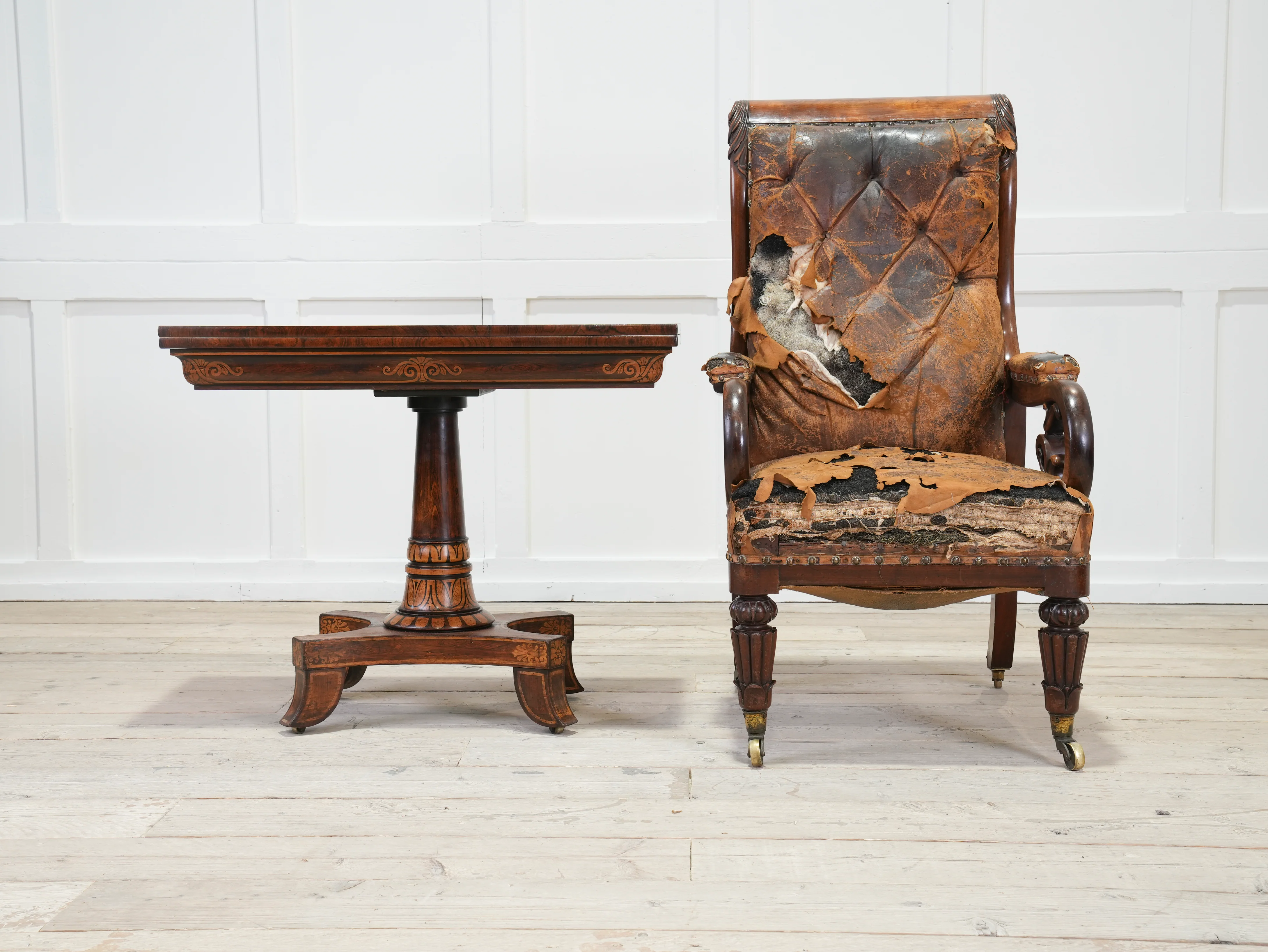 A 19th Century Neo- Classical Mahogany Library Chair - Image 4