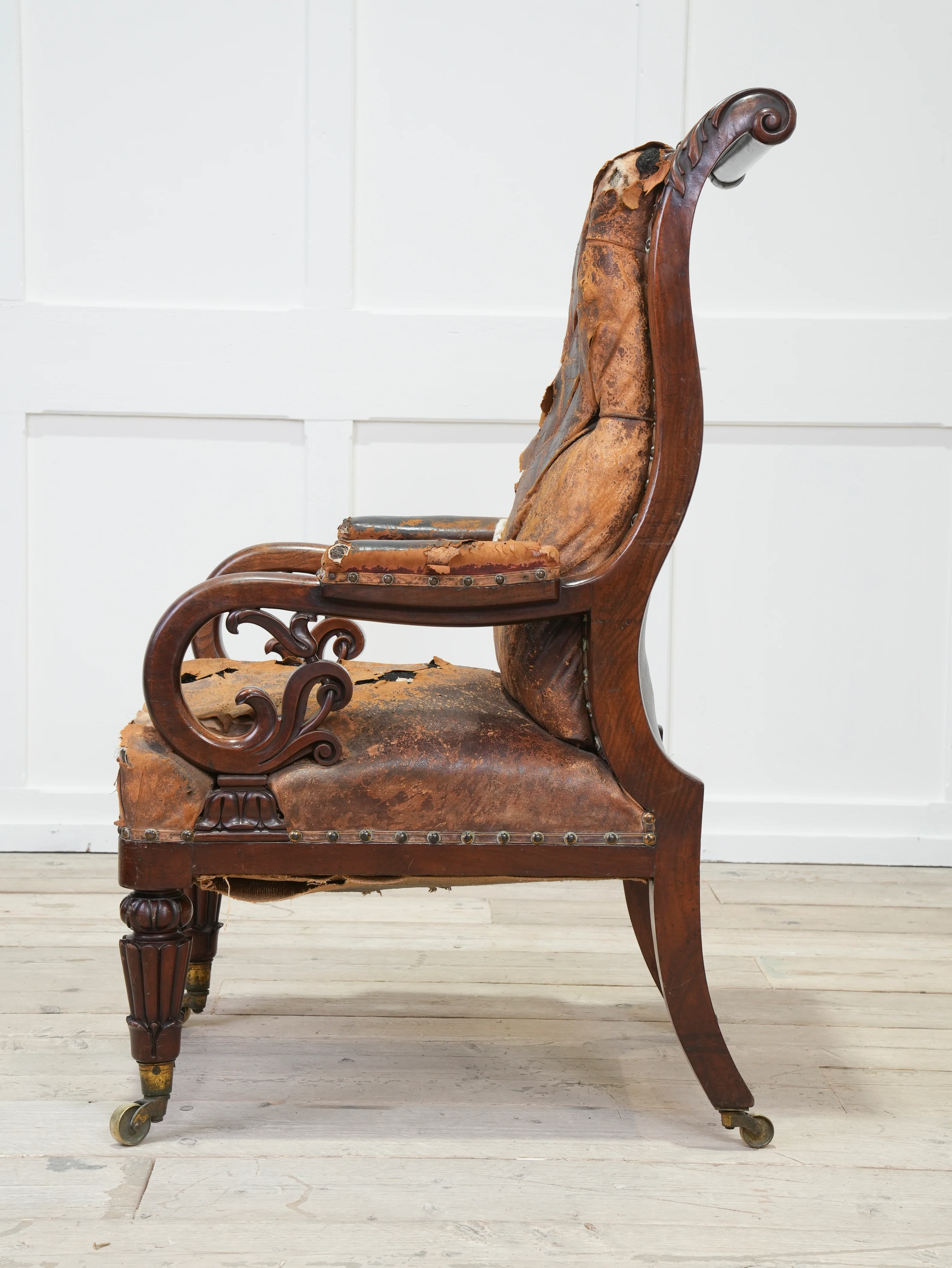 A 19th Century Neo- Classical Mahogany Library Chair - Image 7