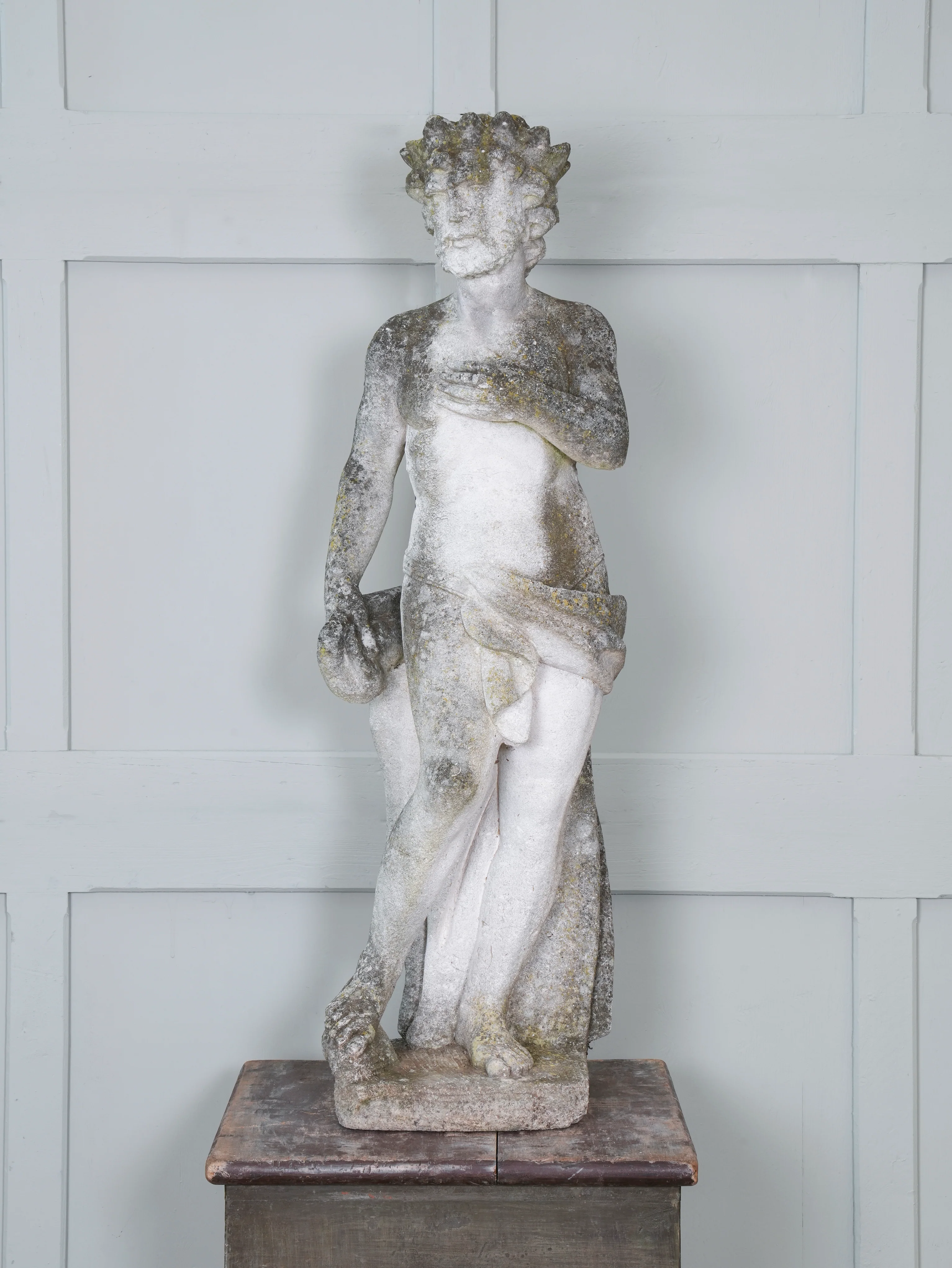 A Carved Stone Standing Male Figure with Crown - Image 4