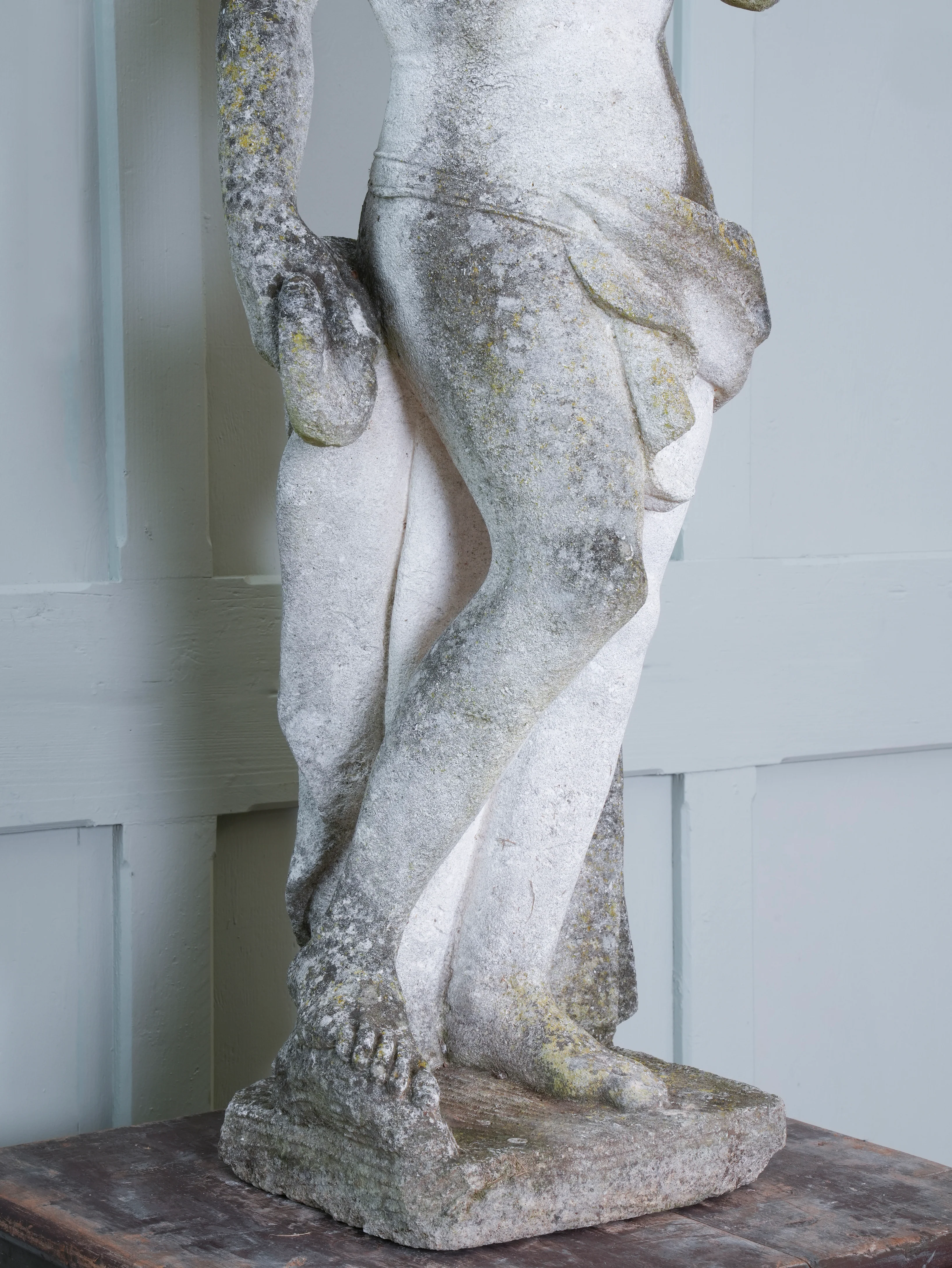 A Carved Stone Standing Male Figure with Crown - Image 7