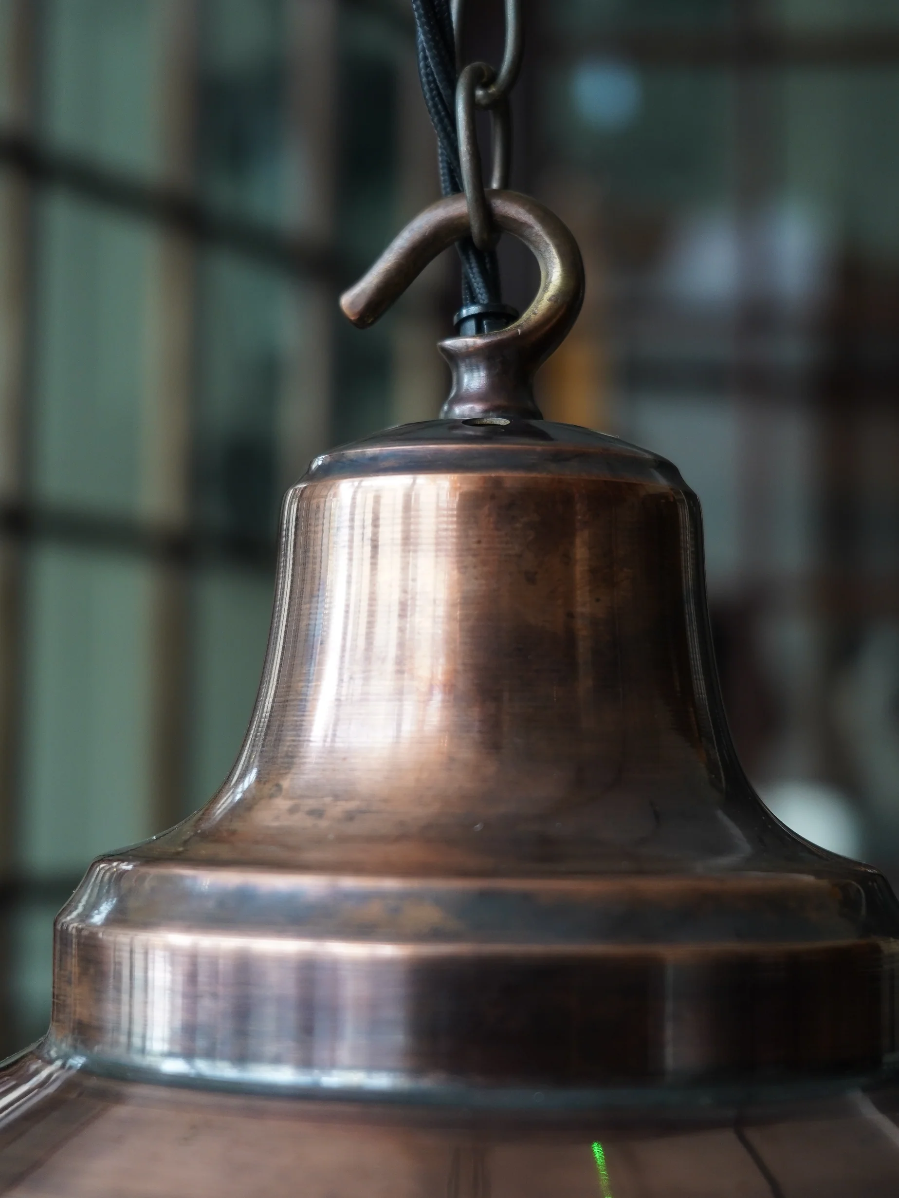 The Draughtsman Opaline Glass Pendant in Patinated Copper - Image 9