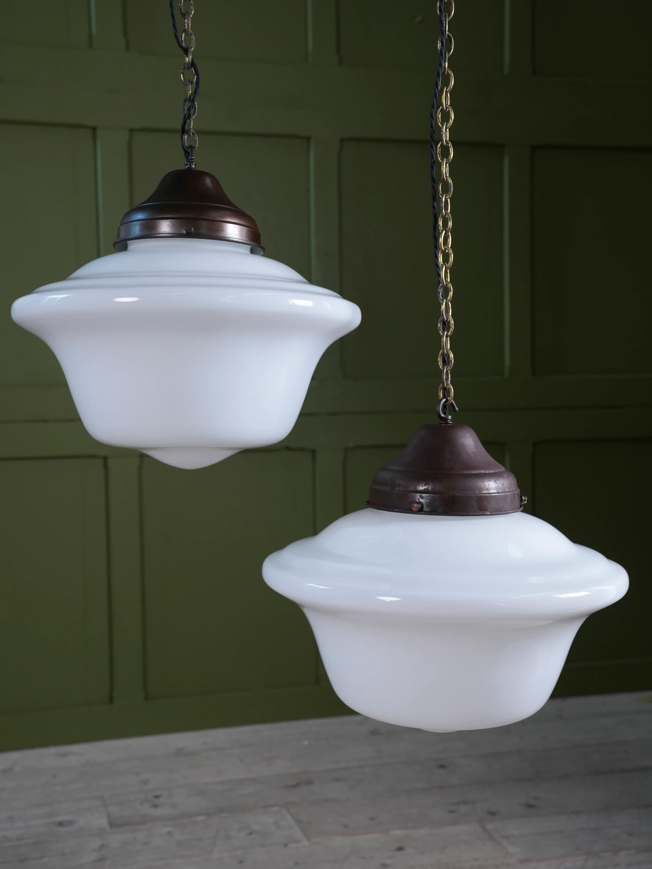 Four Large Opaline Pendant Lights - Image 5