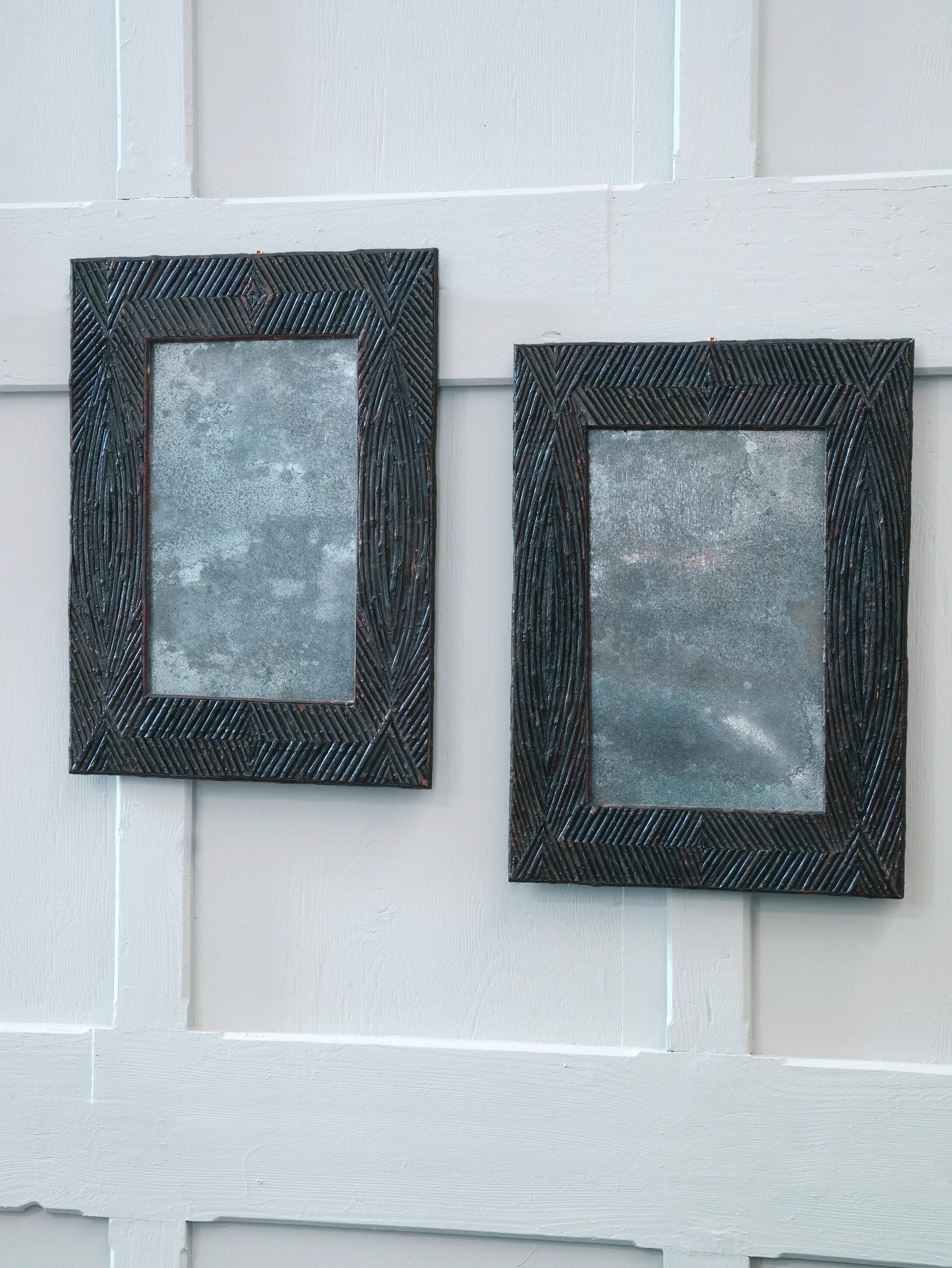 A Pair of Art Populaire Twig Work Mirrors