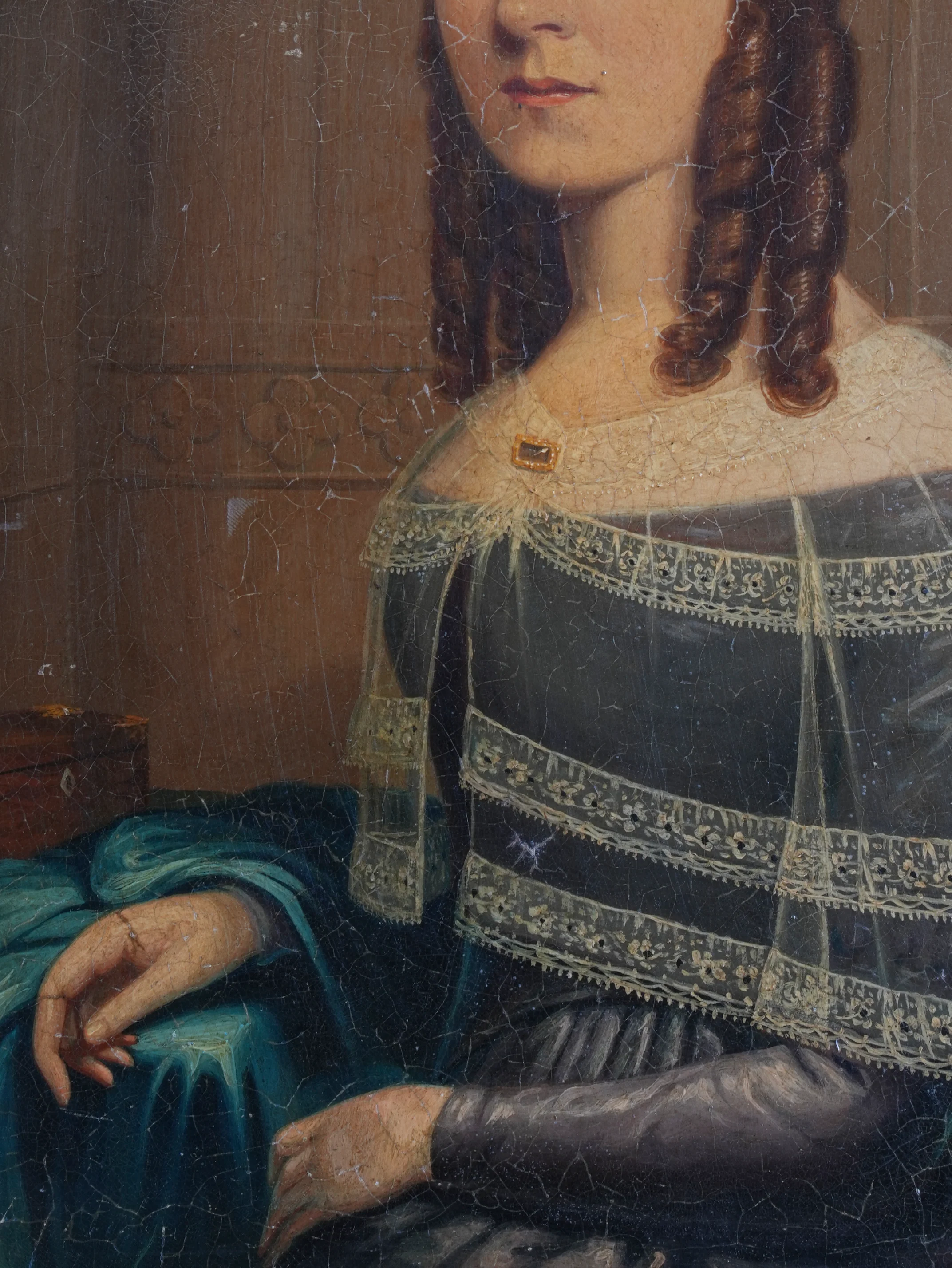 18th Century Oil on Tin of Martha Barker - Image 6